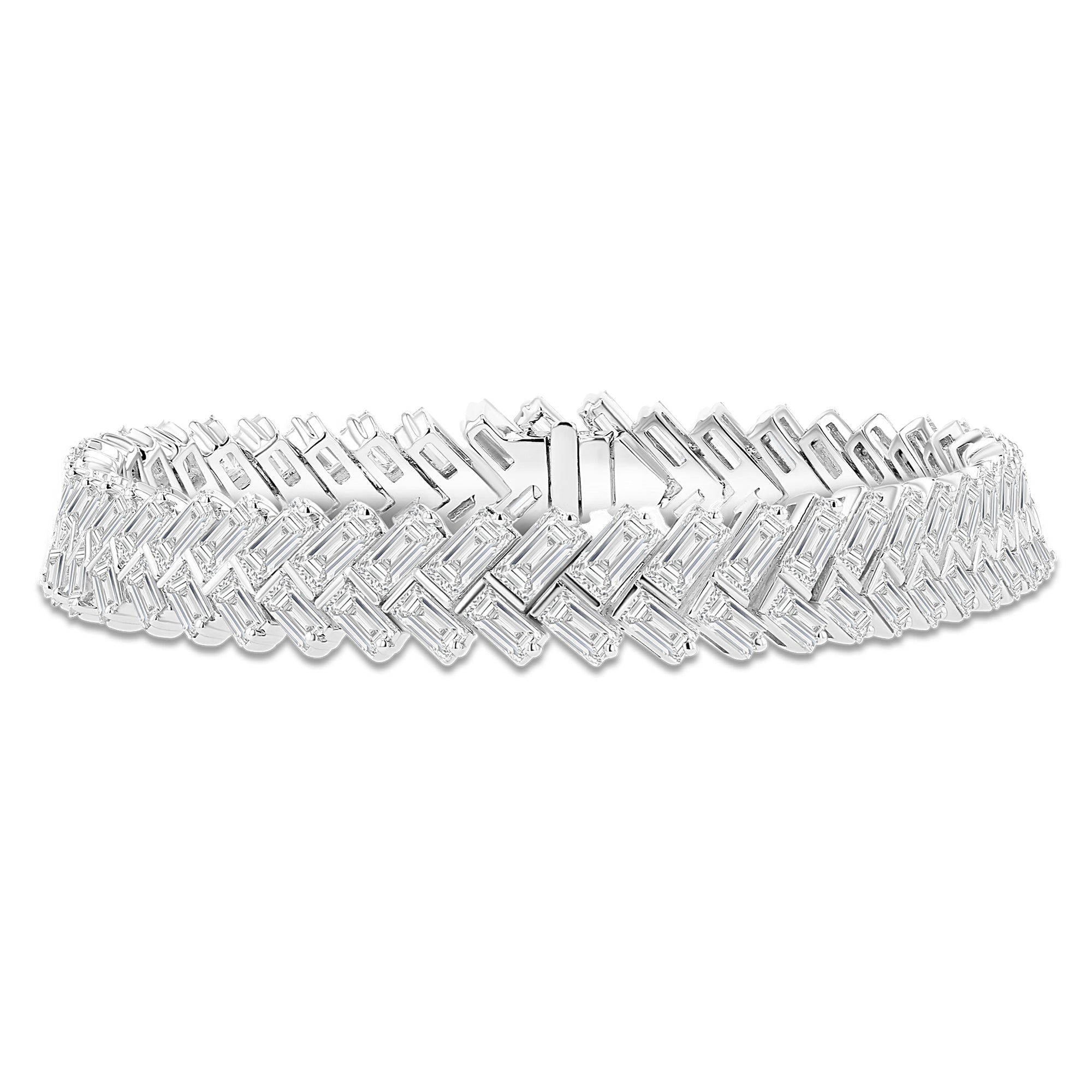 Tennis Bracelet Emerald Herringbone 12Ct