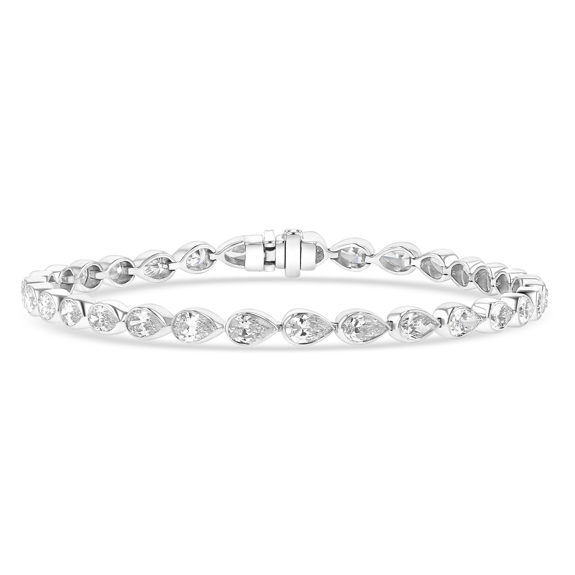 Pear Bezel Set Tennis Bracelet 6.2 ctw