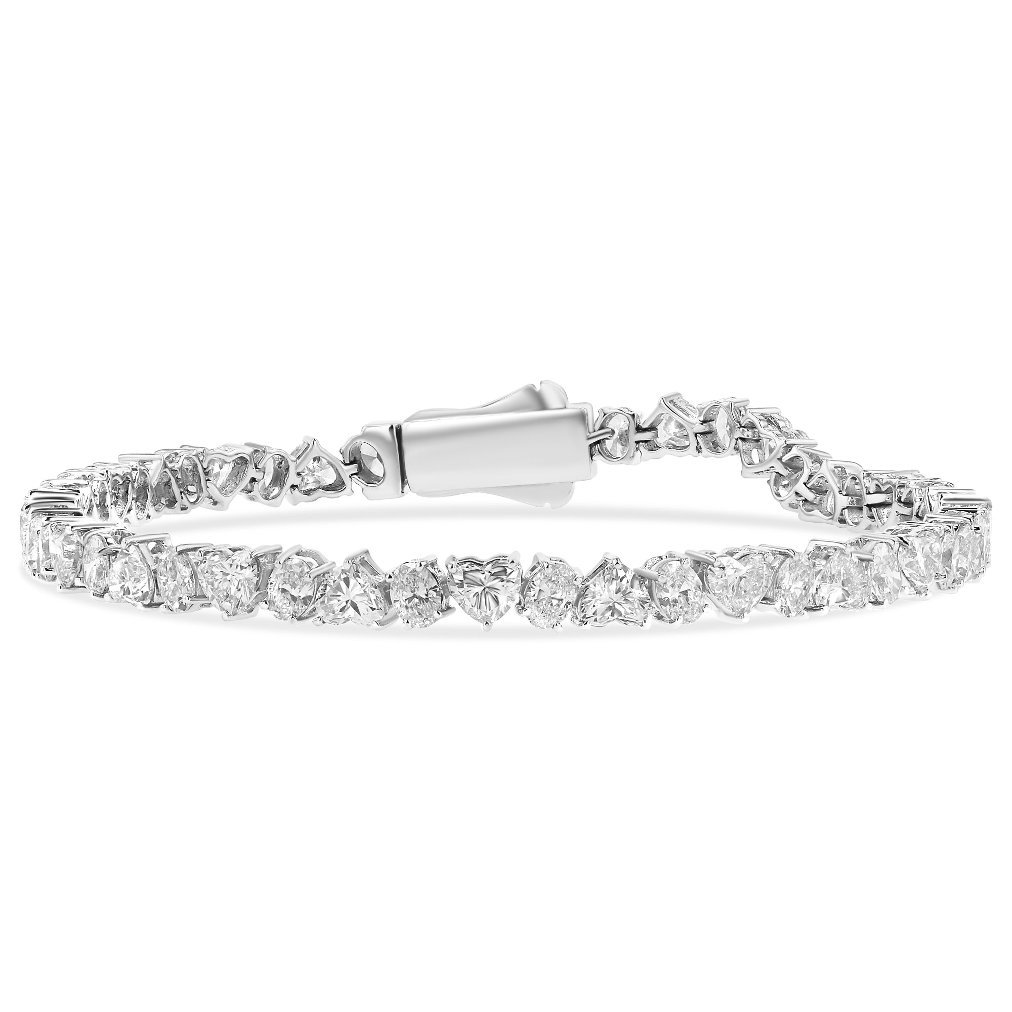 Heart and Oval Lab Diamond Bracelet 10 ctw