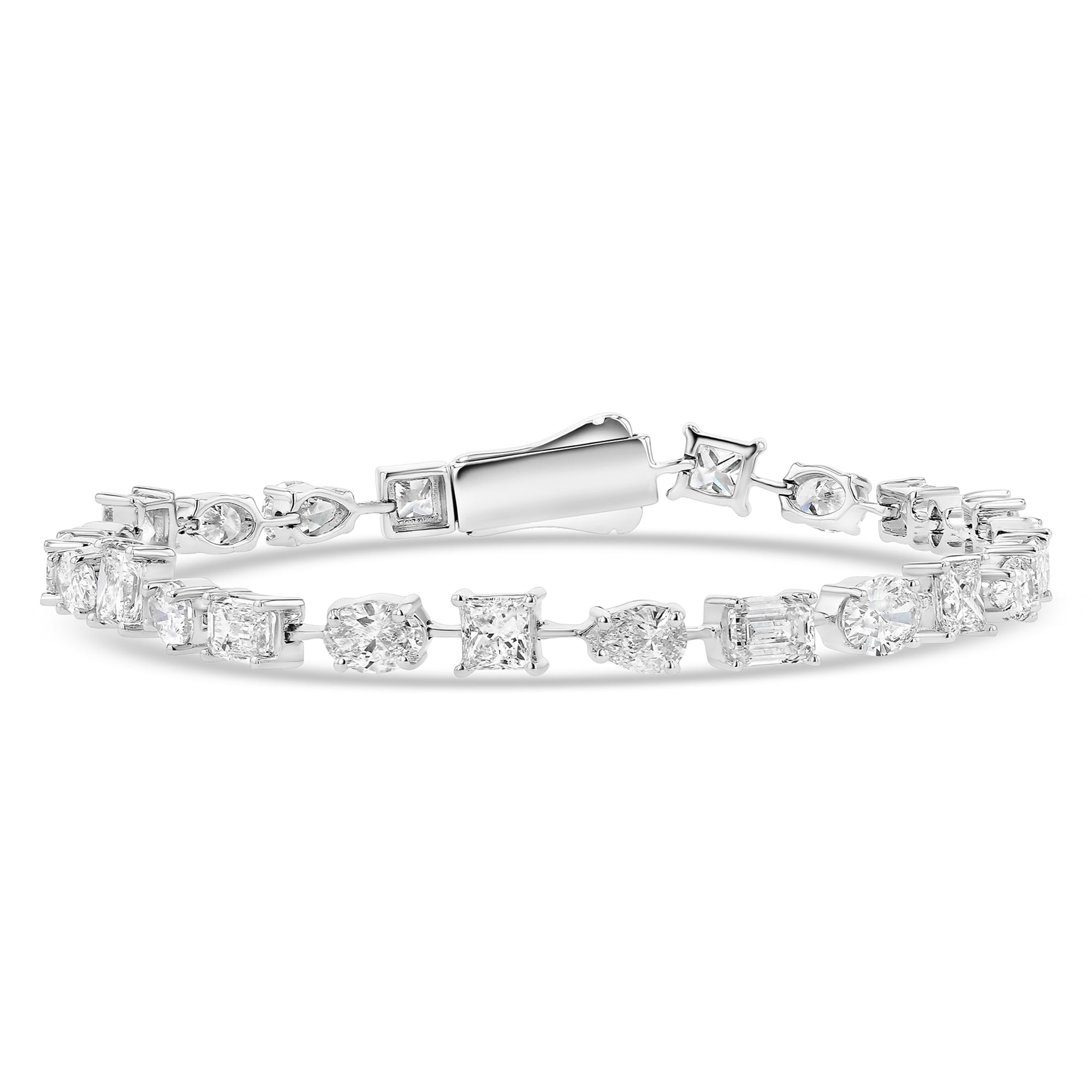 Bracelet Multishape Station Tennis (Emerald, Oval, Square, Pear)