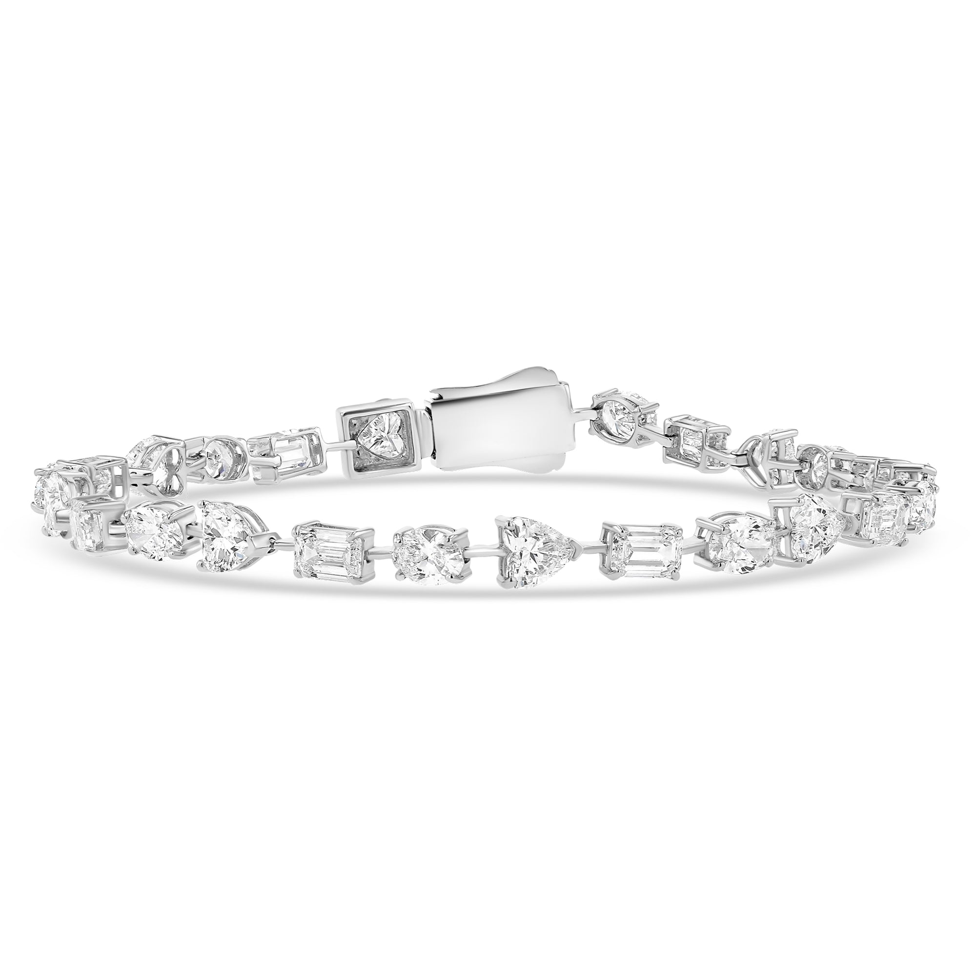 Bracelet Multishape Station Tennis (Emerald, Oval, Heart)
