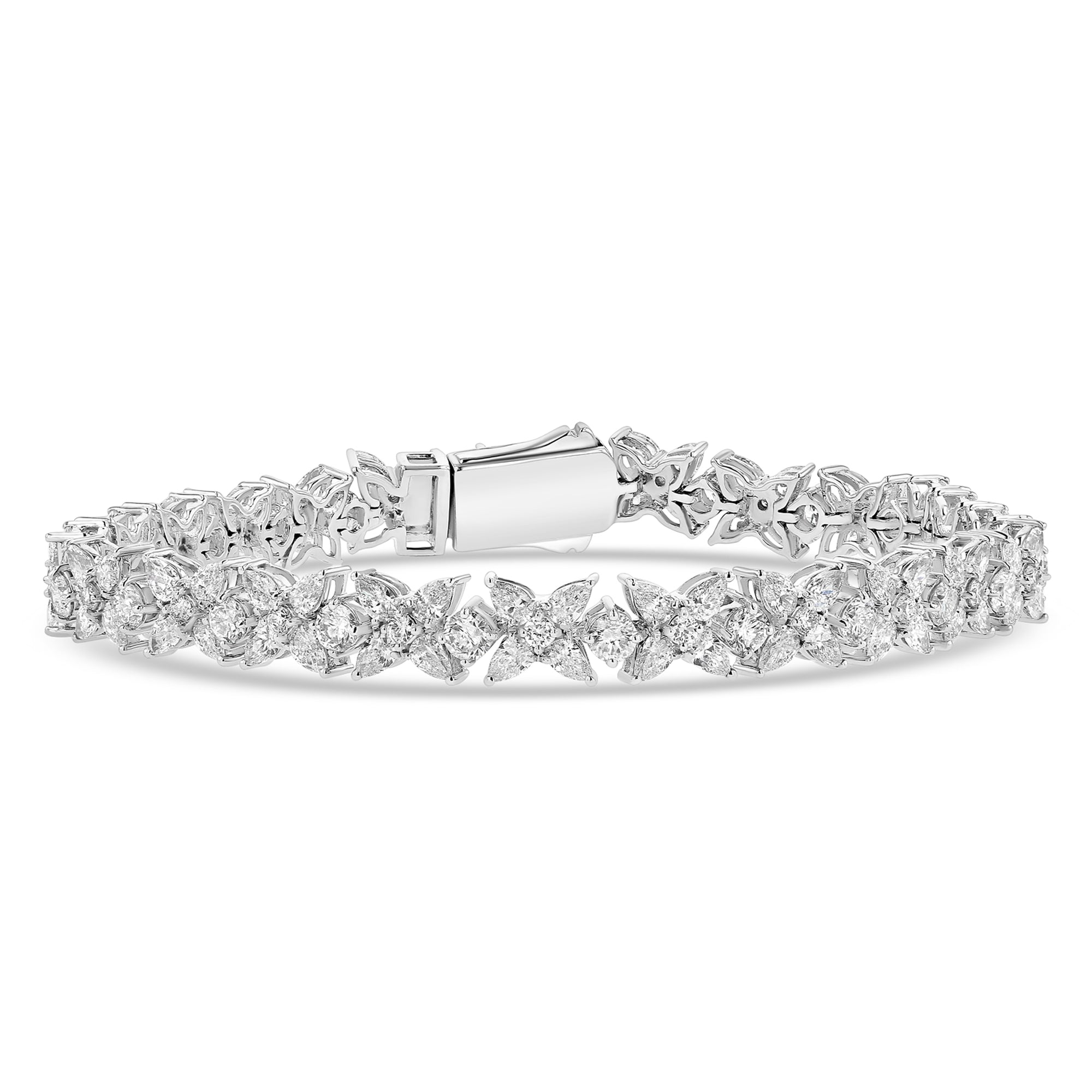 Bracelet Tennis Pear Round Flower Fancy Shape