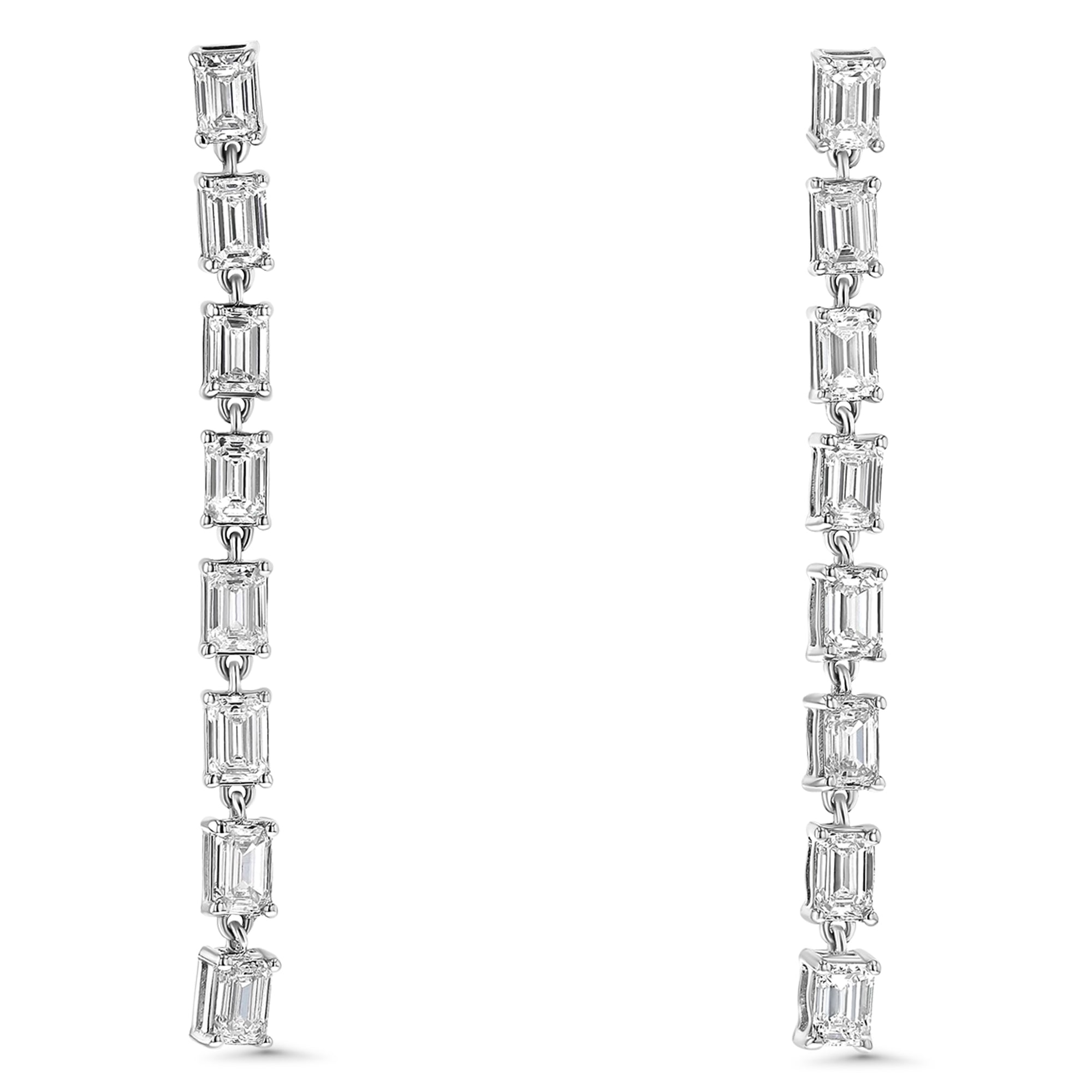 8 Emerald Drop Earrings 1.18Ct