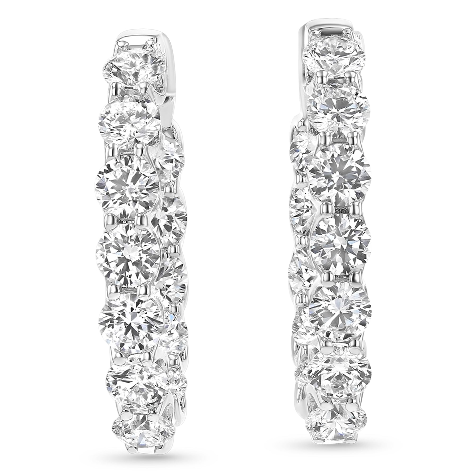Round Inside Out Hoop Earrings 7.99Ct