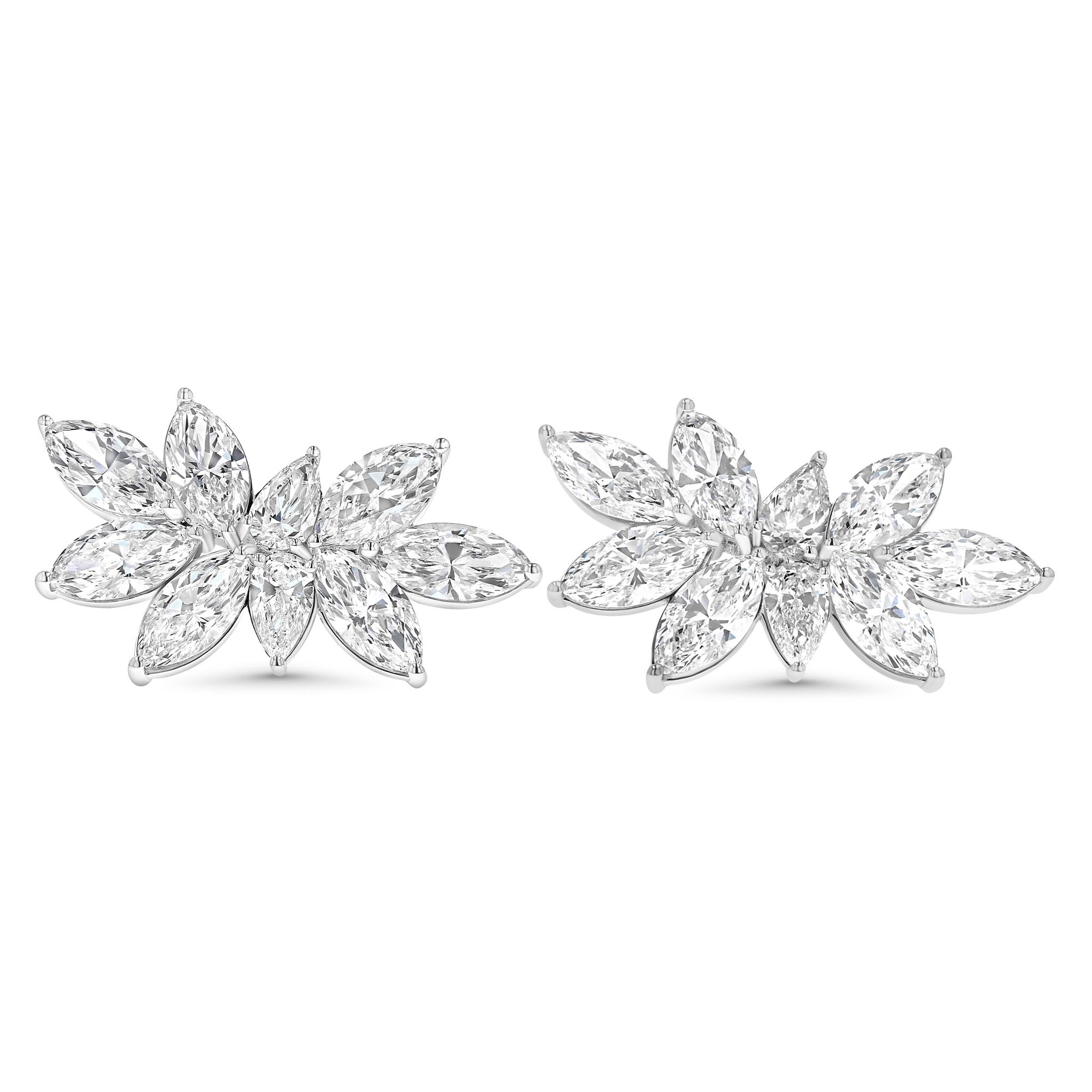 Marquise Pear Fancy Cluster Earrings18 8.51Ct