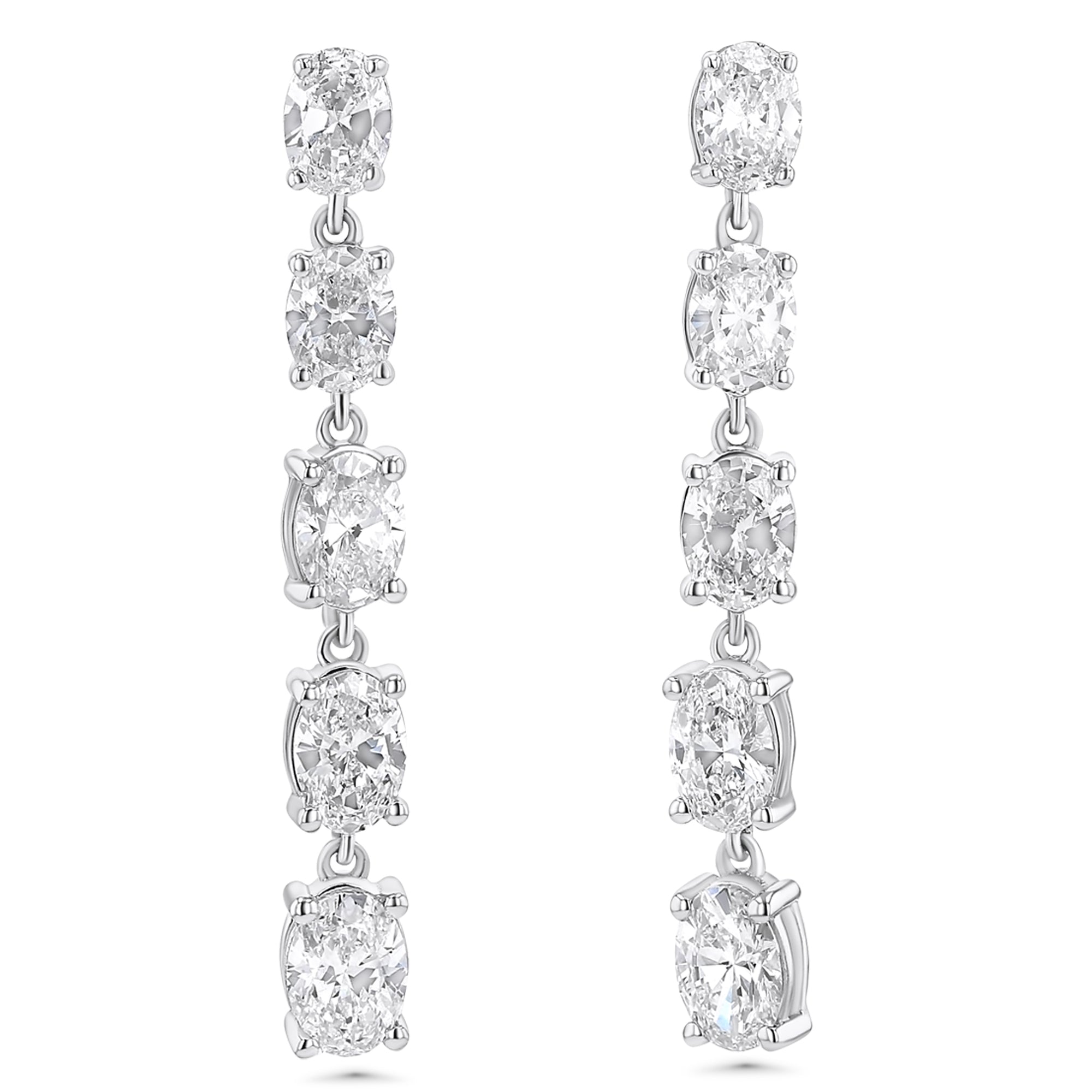 5 Oval Dangle Earrings 2.4 ctw