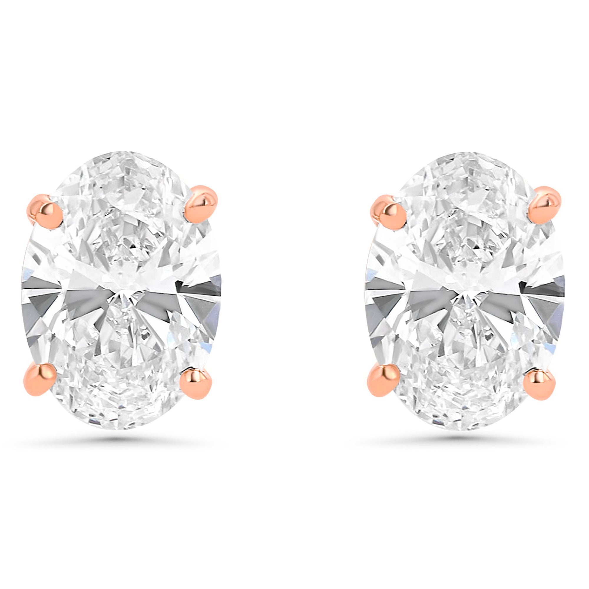GIA Certified Oval Stud Earrings