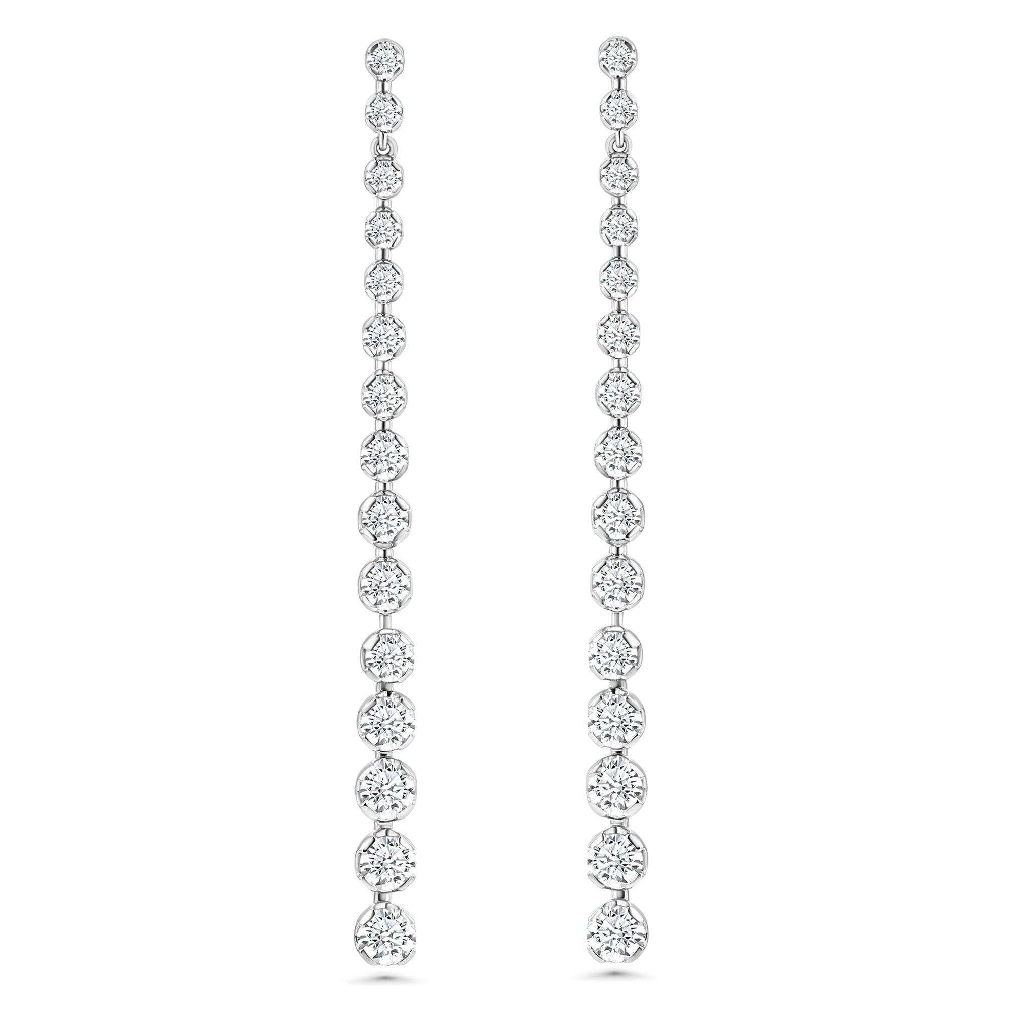 Round Graduated Dangle Earrings 5.35 ctw