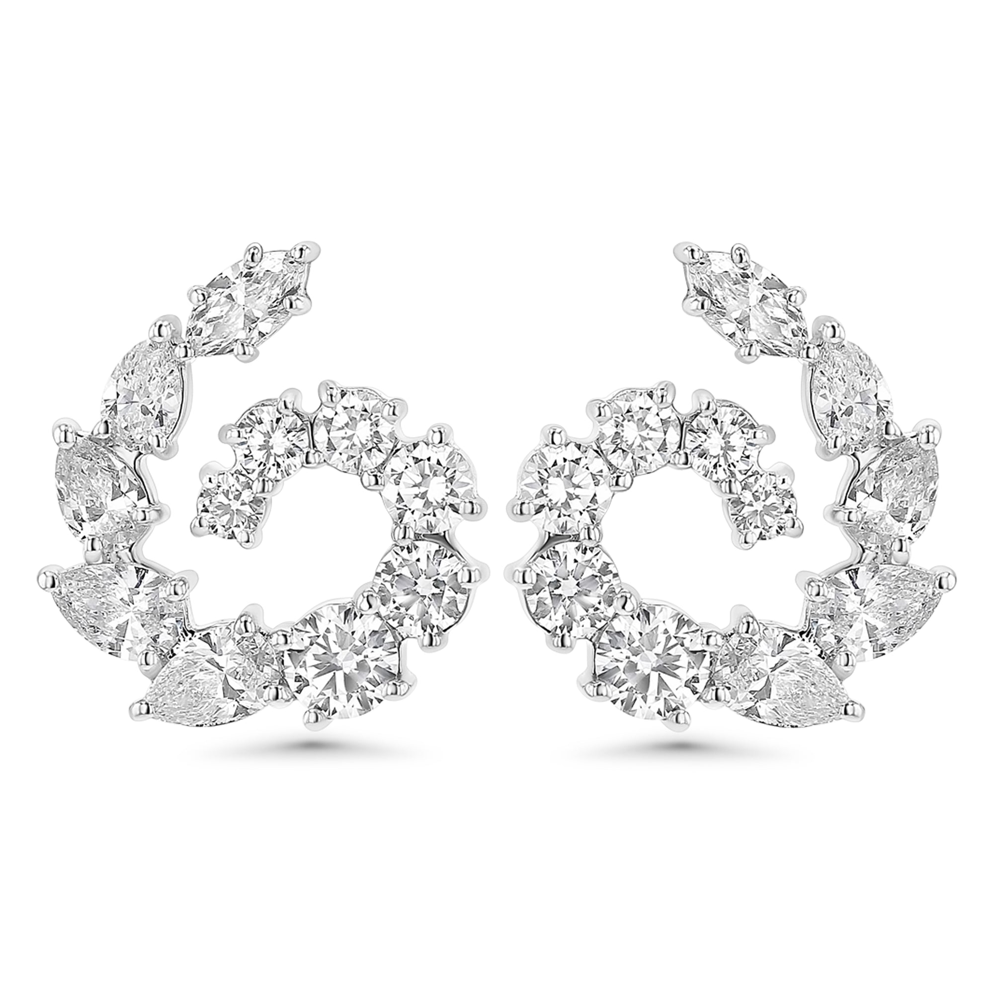 Multishape Spiral Earrings 2.25 CTW