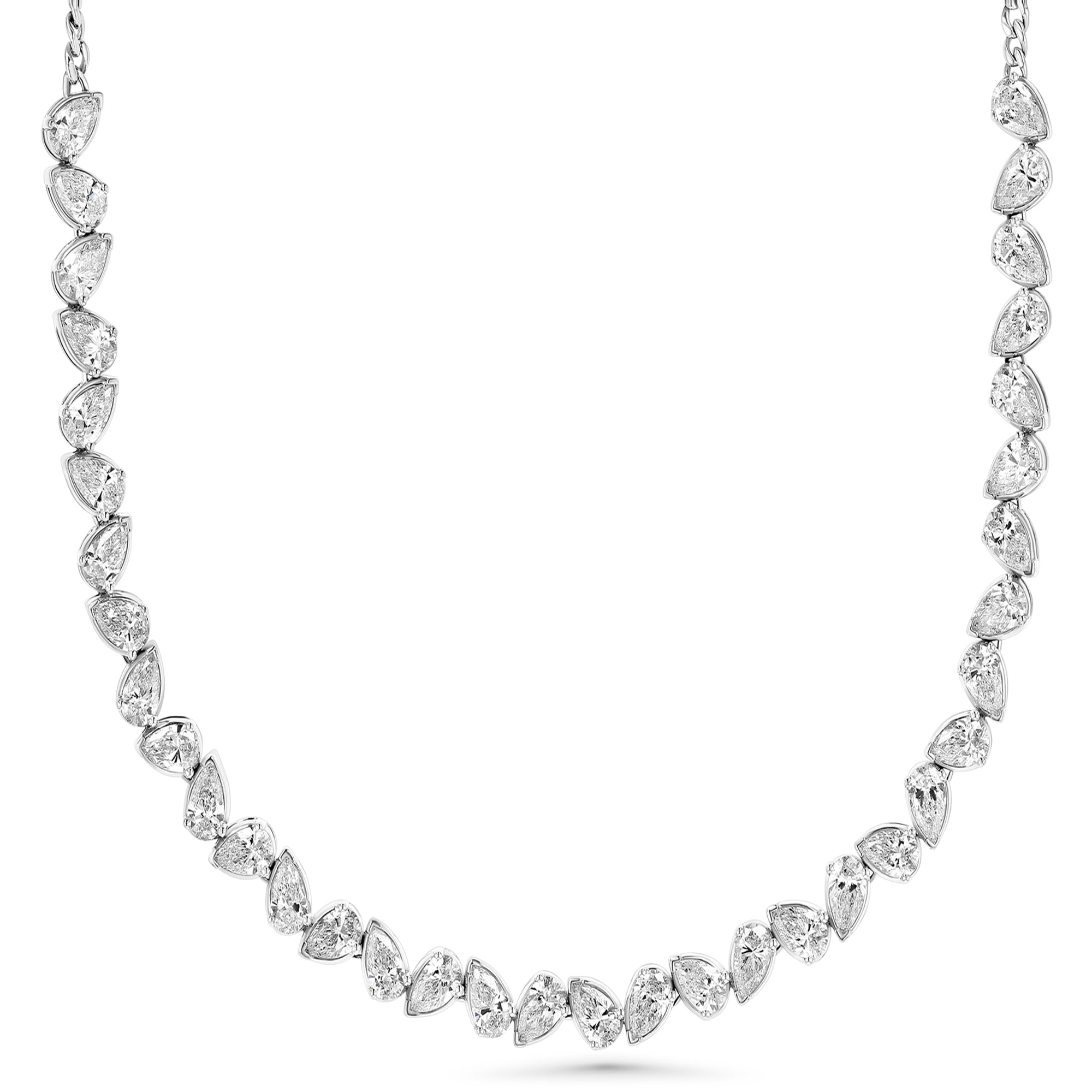 Alternating Pear Necklace 18.55Ct
