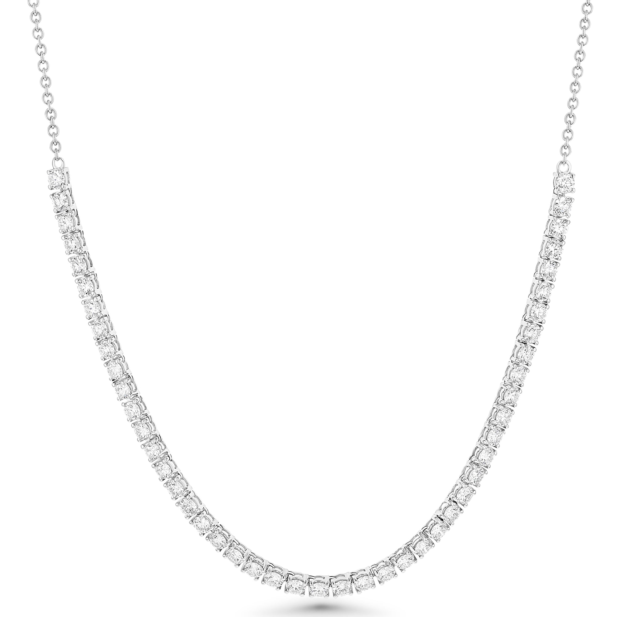 Round Half Tennis Necklace 4.6Ct