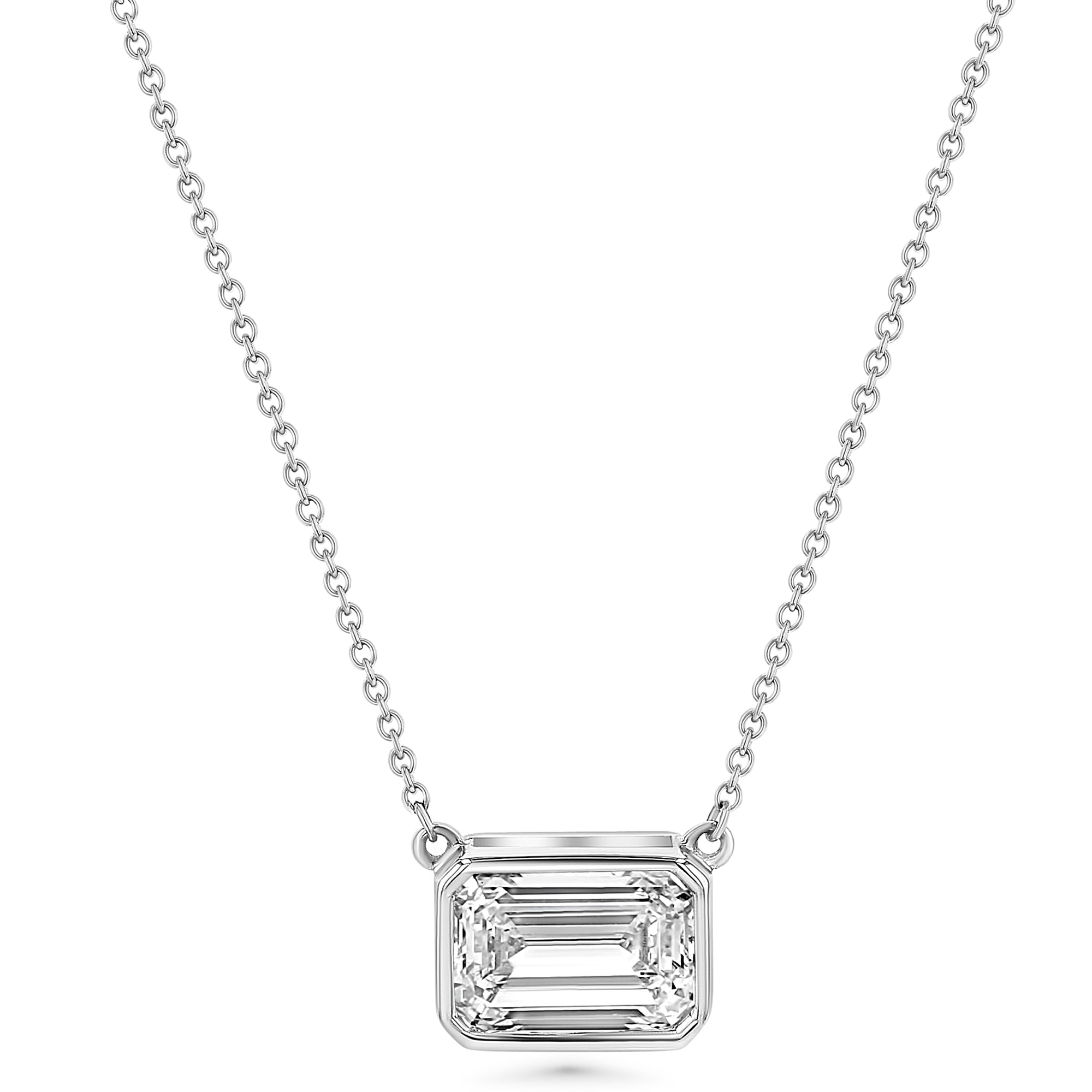 Emerald Center Stone Pendant Necklace 1.21Ct