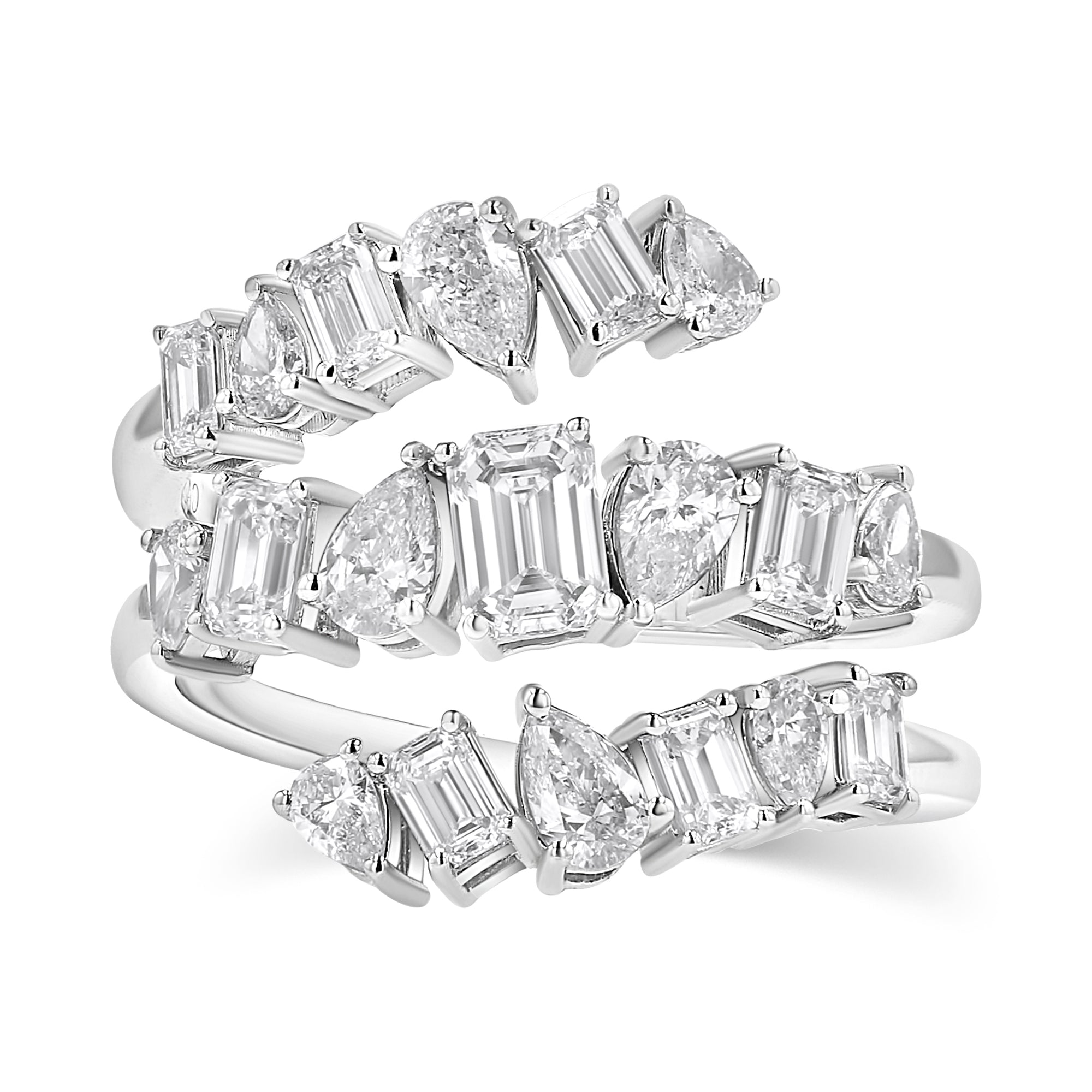 3 Row Multishape Ring 2.77 CTW