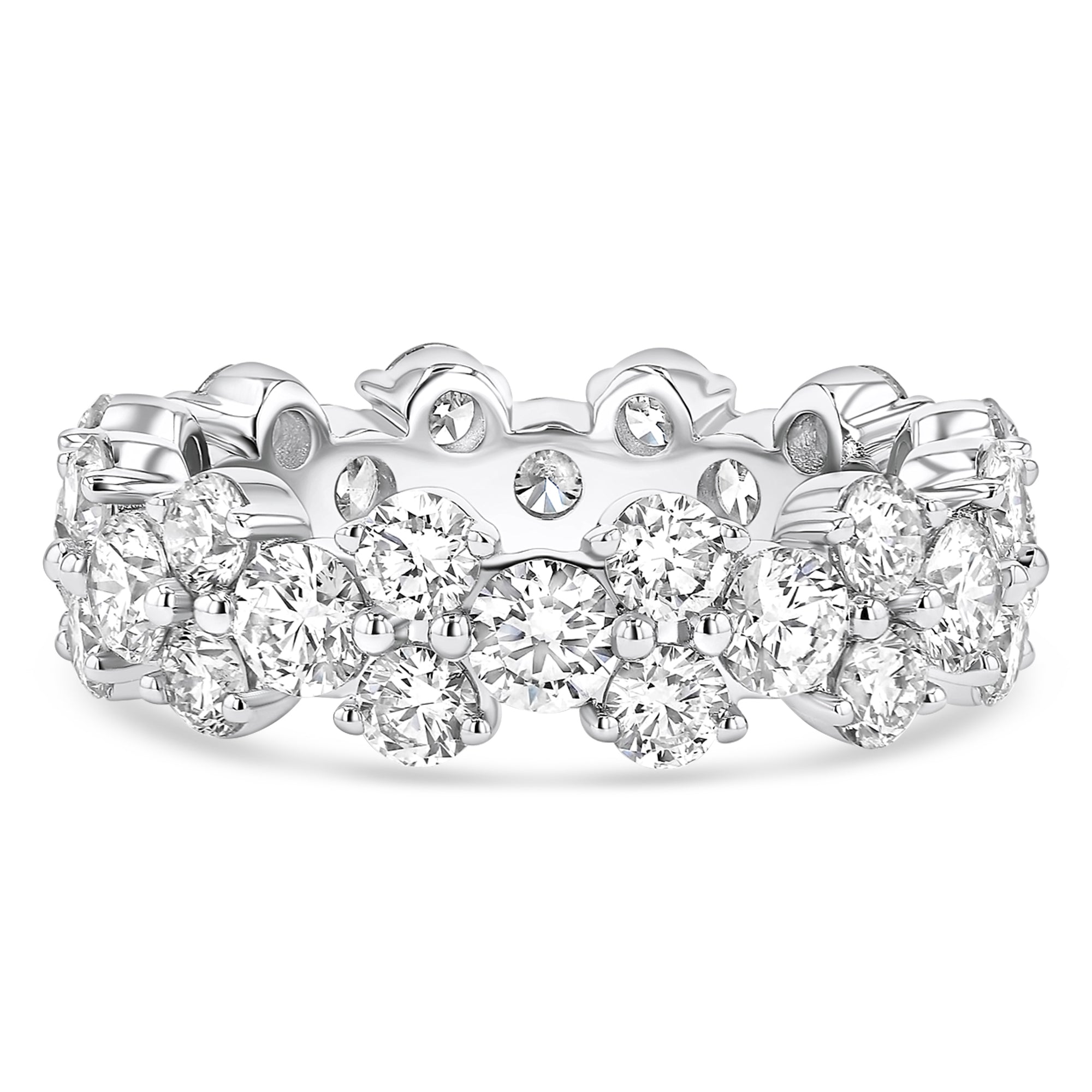 Fancy Round Alternating Eternity Band 3.97Ct