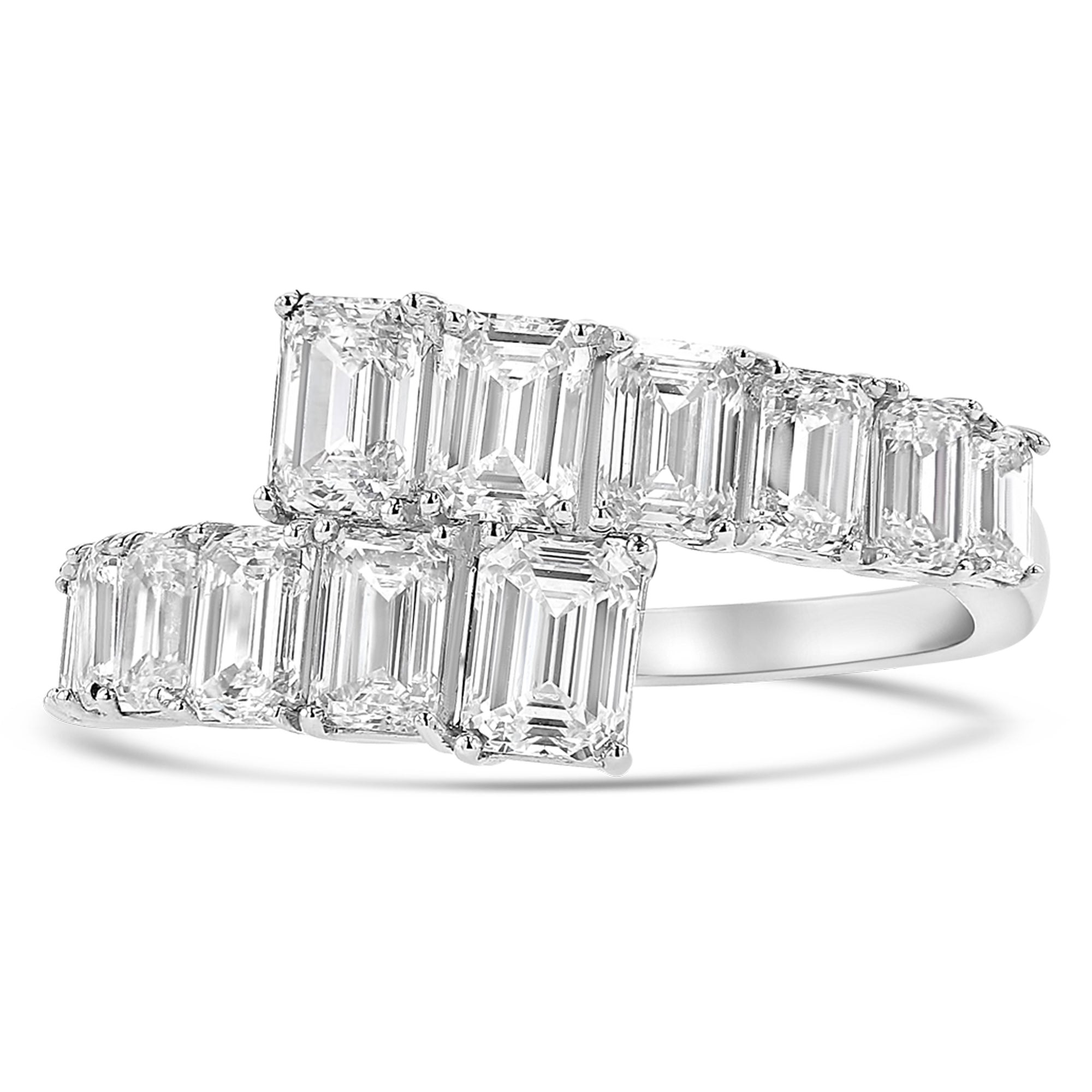 Emerald Graduated Fashion Band Ring 3.24Ct