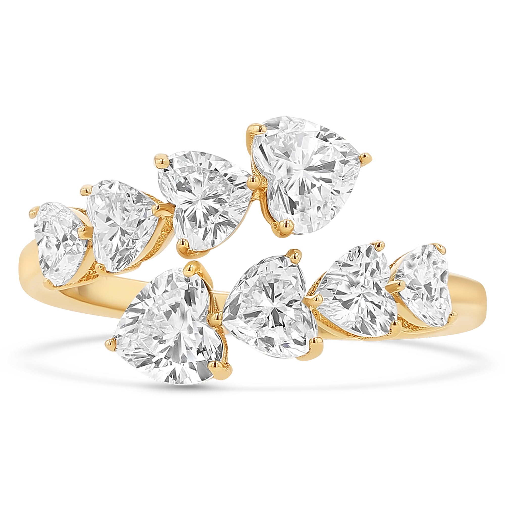 Heart Graduated Fashion Band Ring 2.52Ct