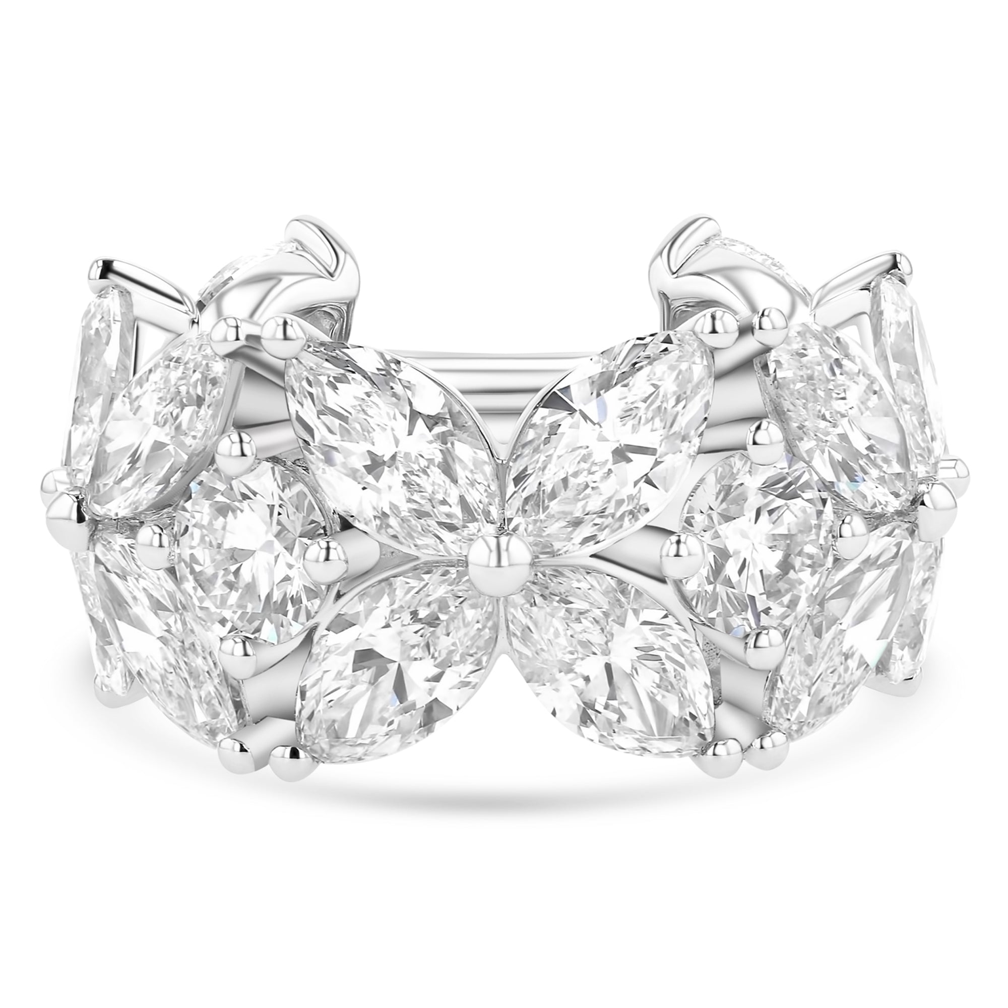 Marquise and Round Flower Band 10.69 ctw