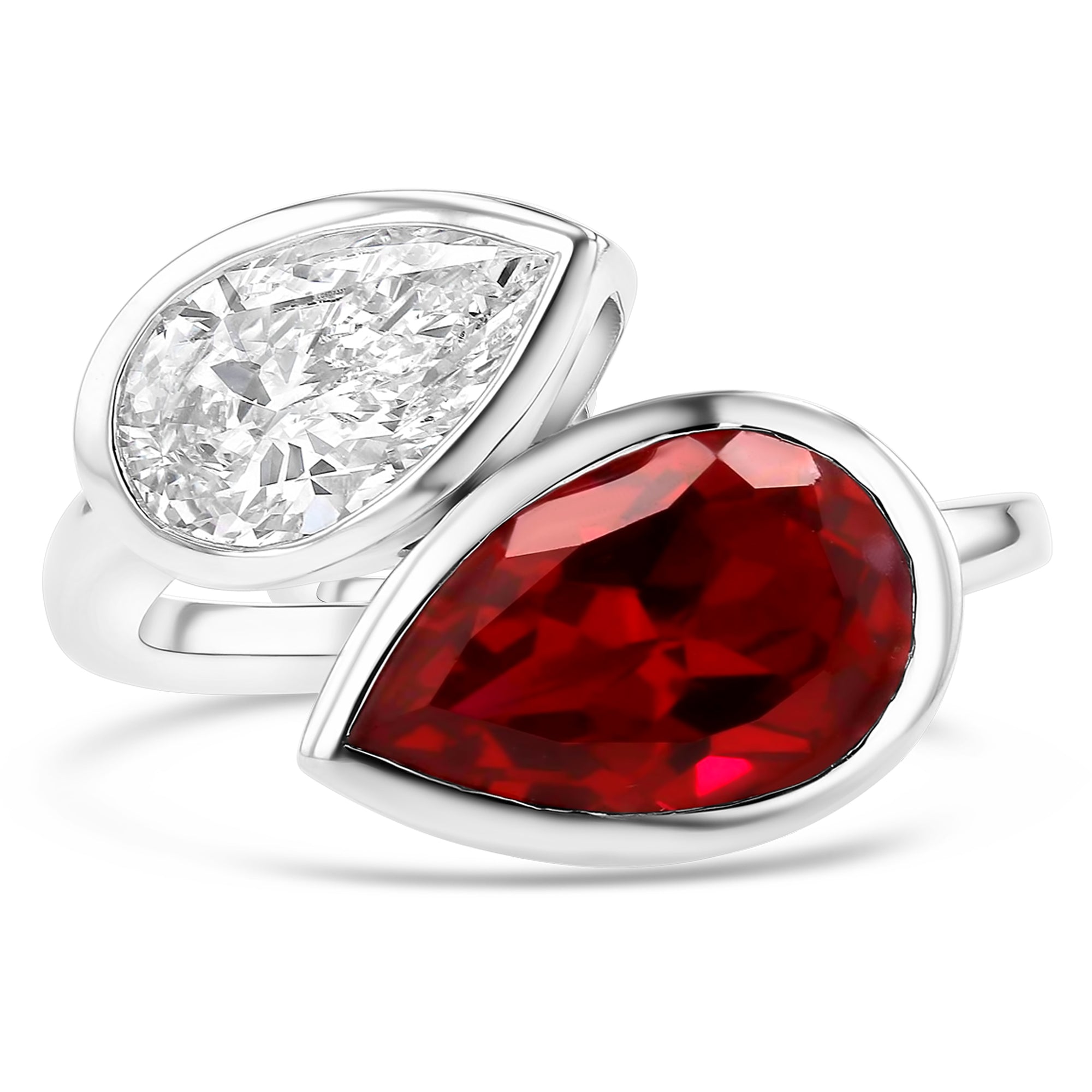 Double Pear Red Ring