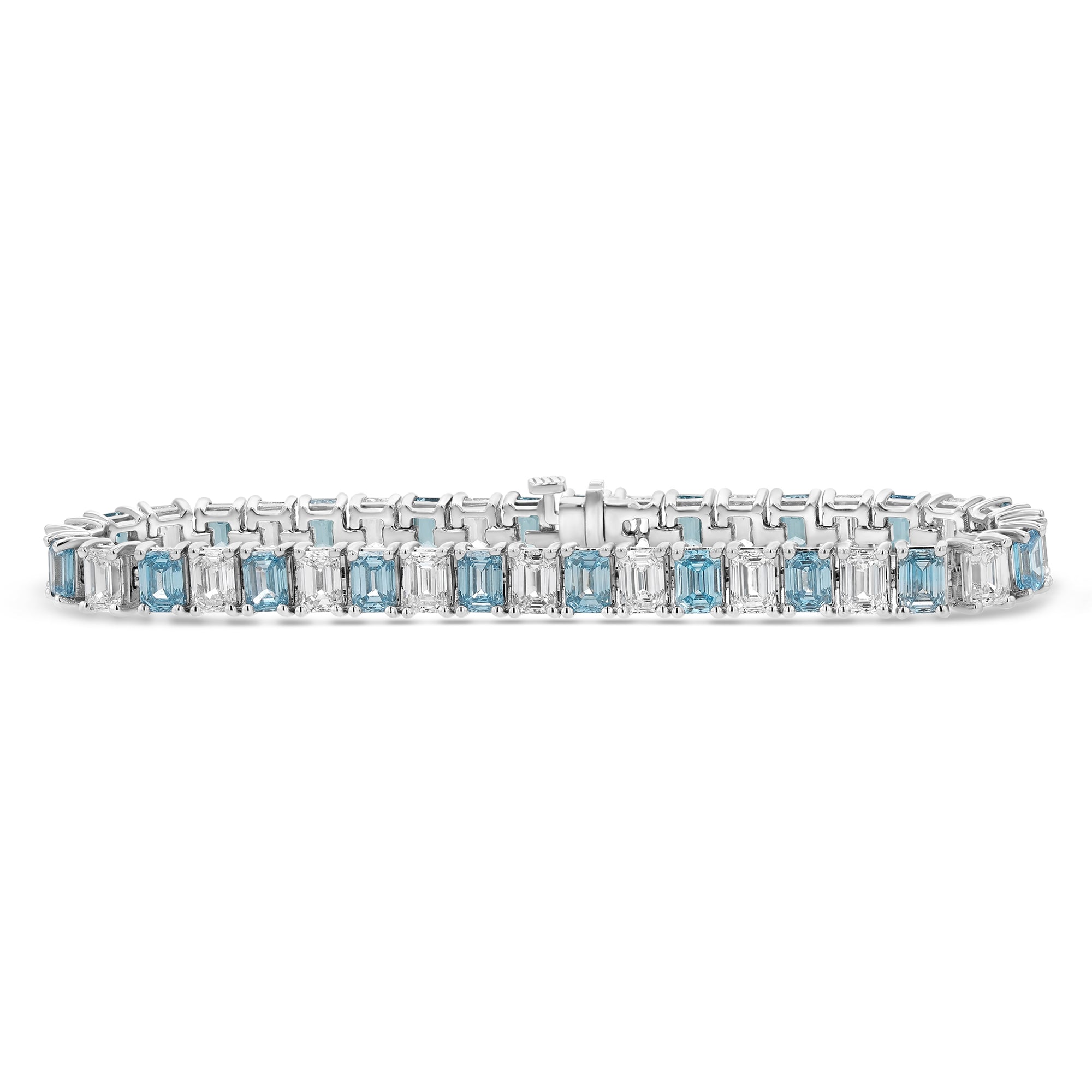 Emerald Blue Diamonds Alternating Bracelet
