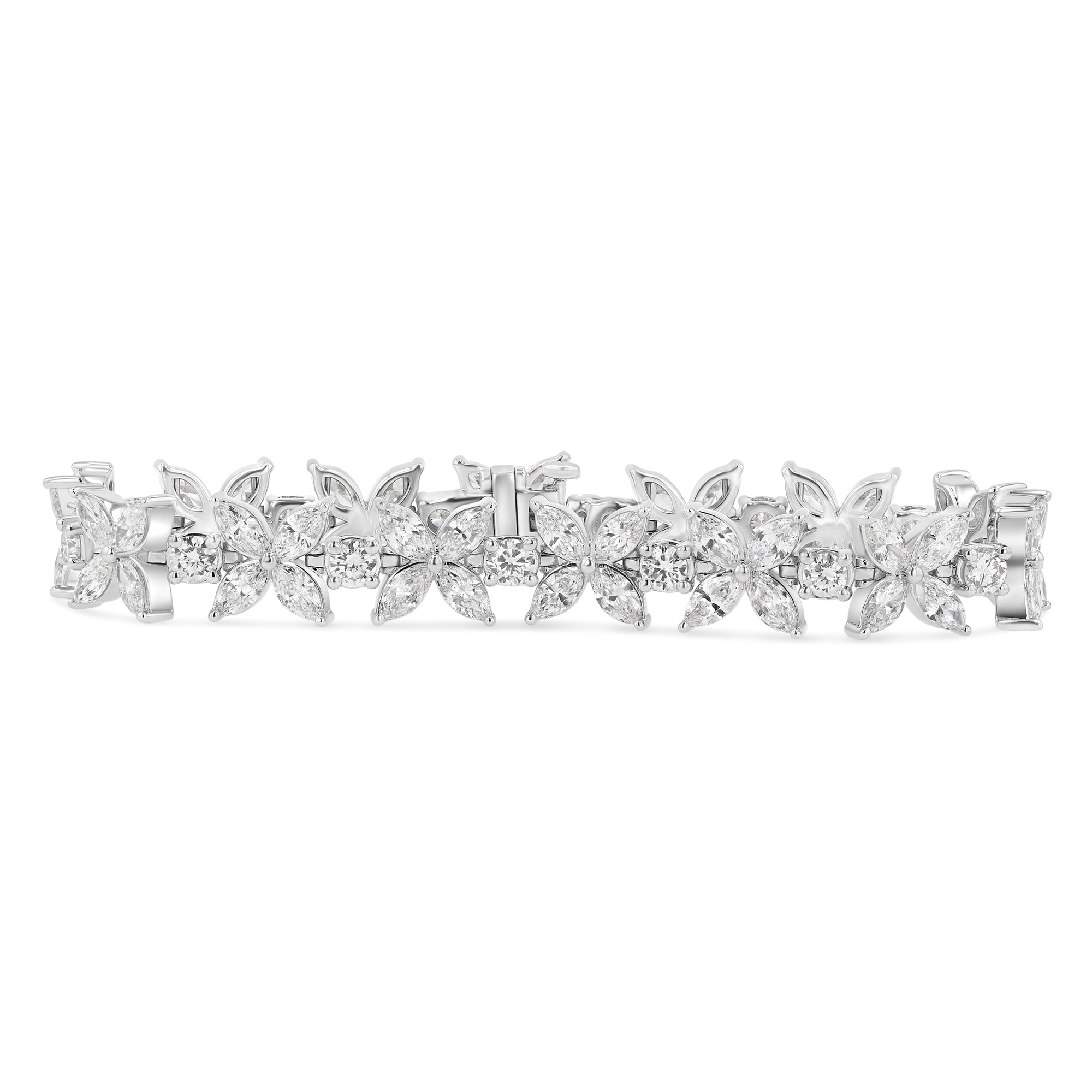 Tennis Bracelet Marquise Flower 14.74Ct