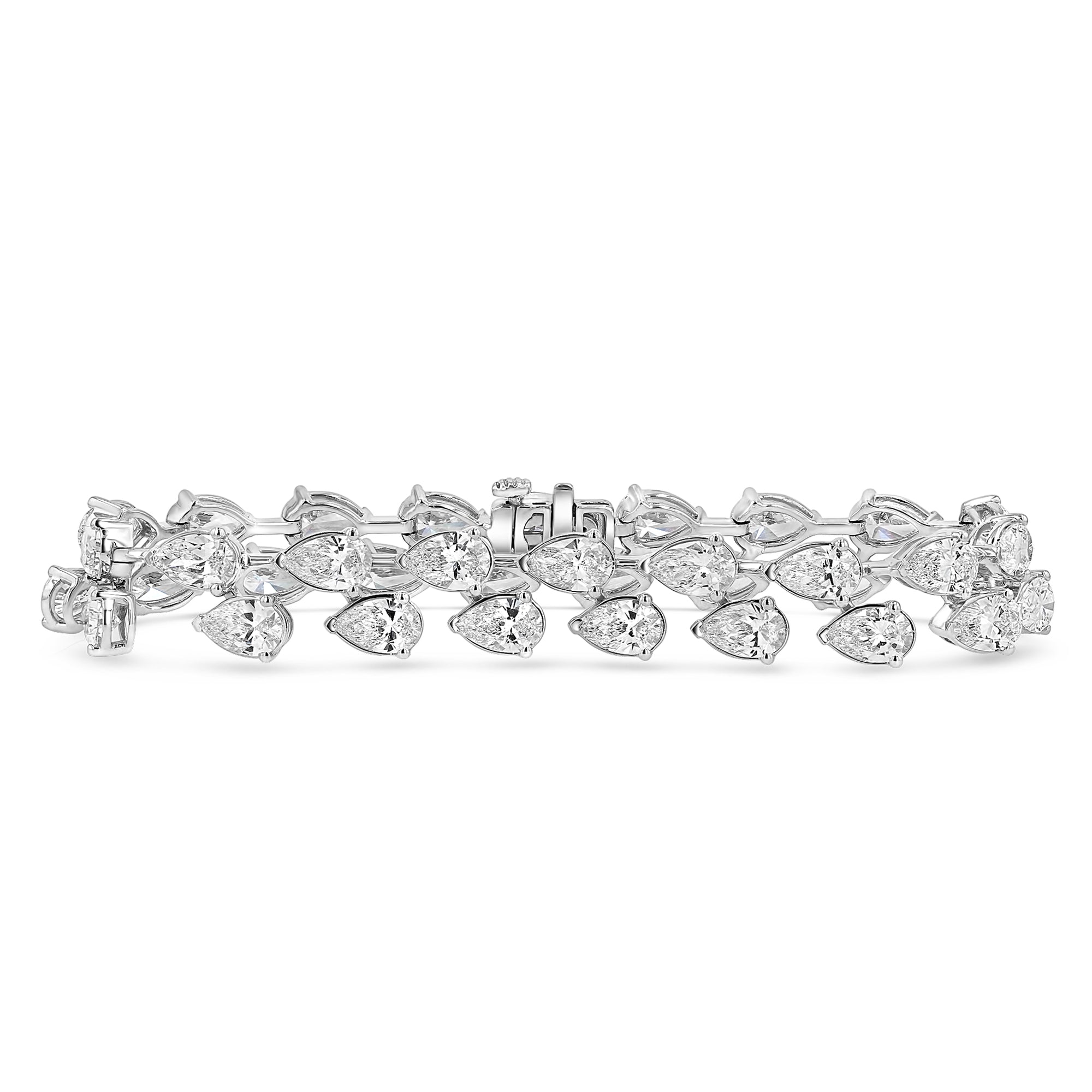 Tennis Bracelet Pear Double Row East West 18.42Ct