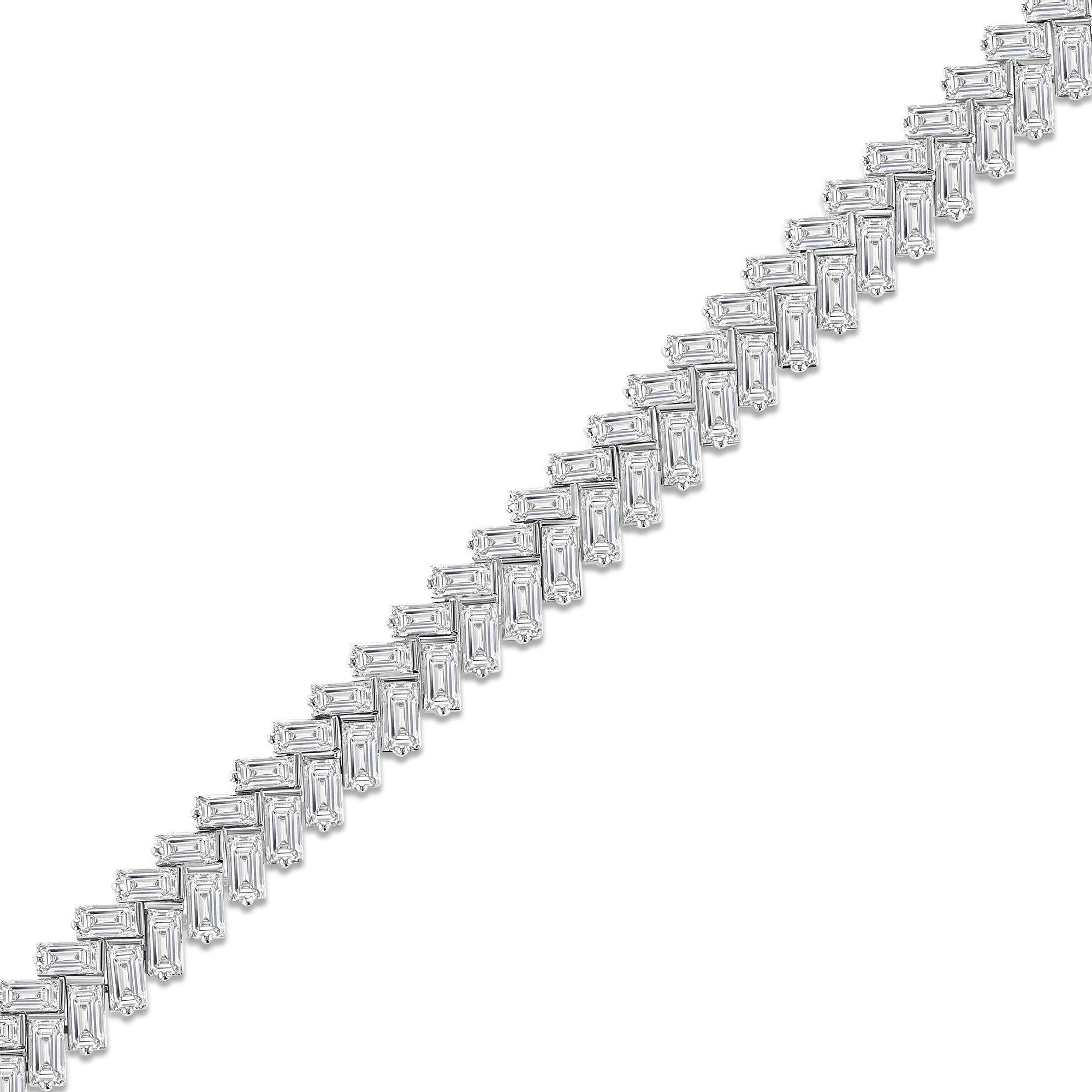 Tennis Bracelet Emerald Herringbone 12Ct