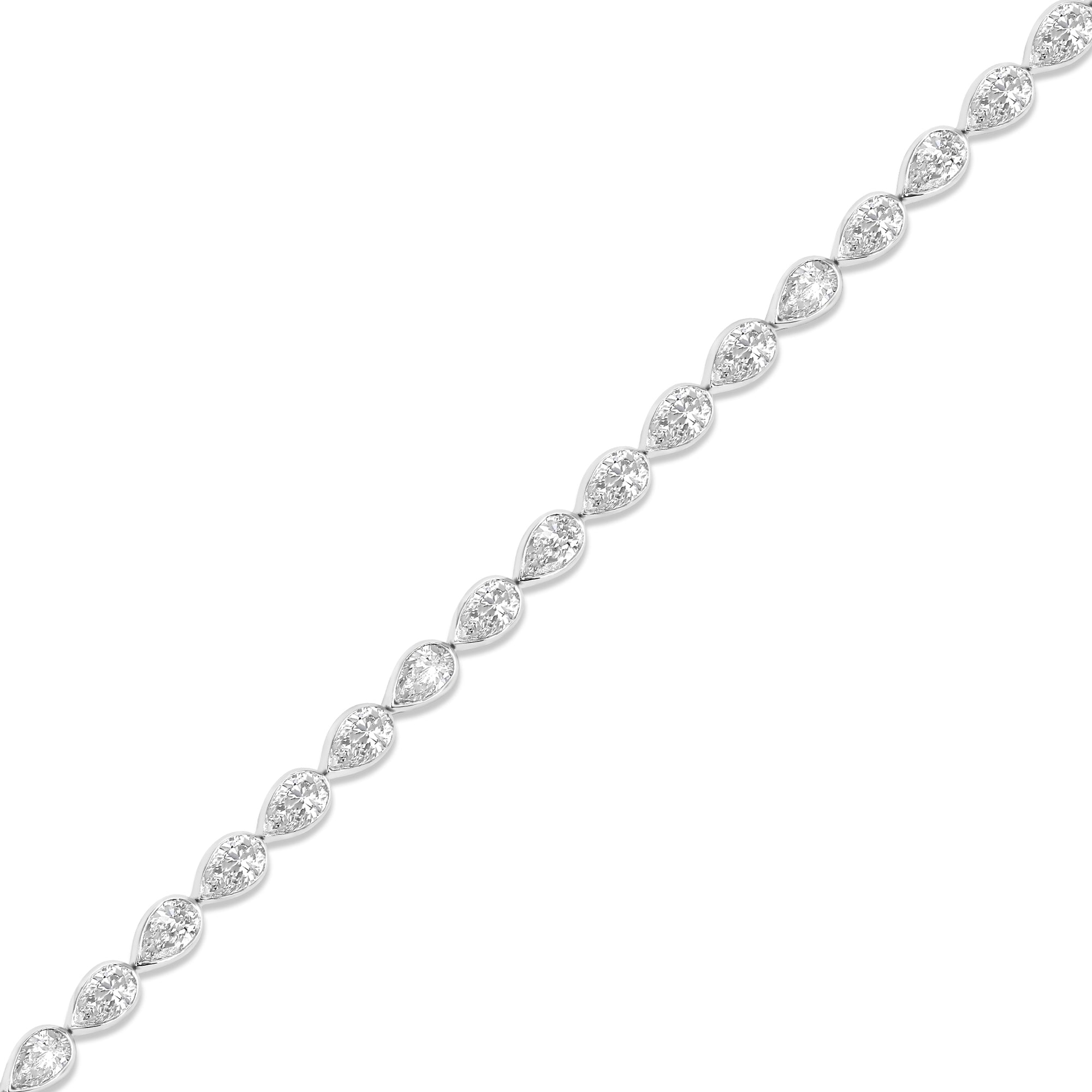 Pear Bezel Set Tennis Bracelet 6.2 ctw