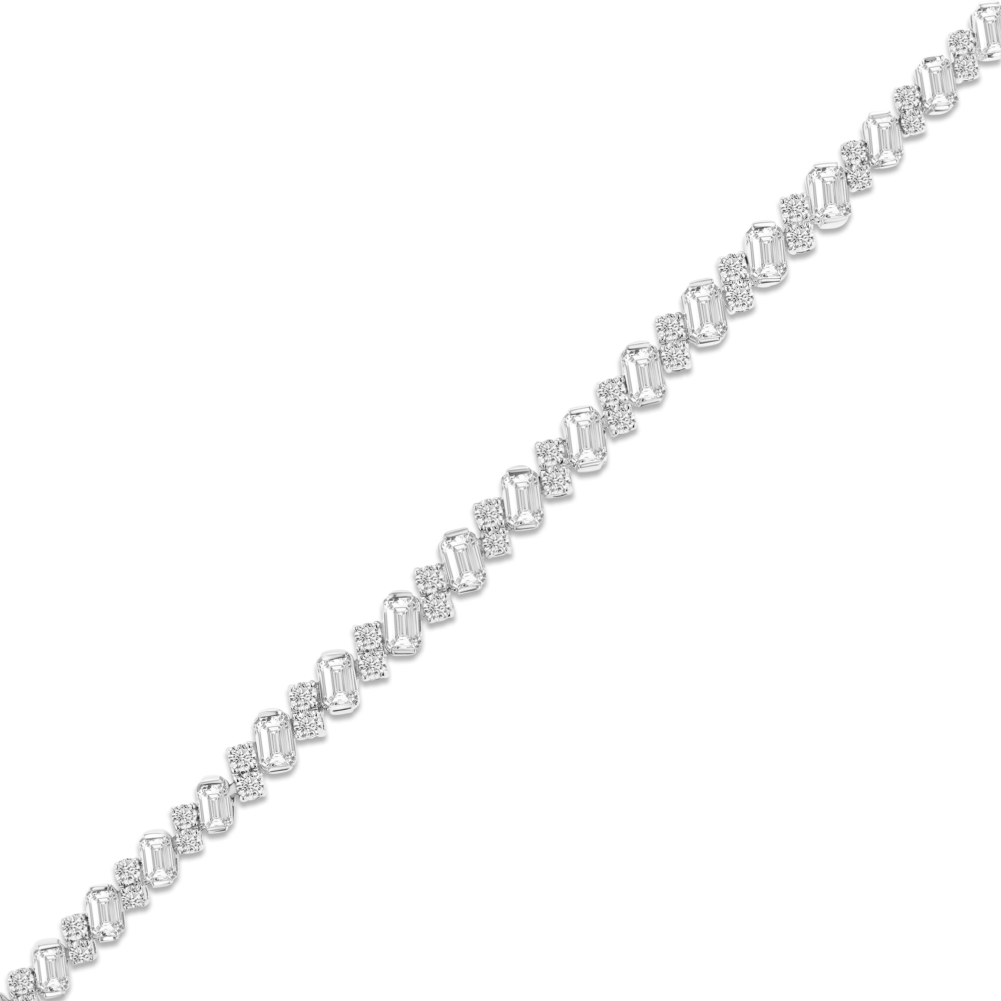 Round and Emerald Cut Lab Diamond Bracelet