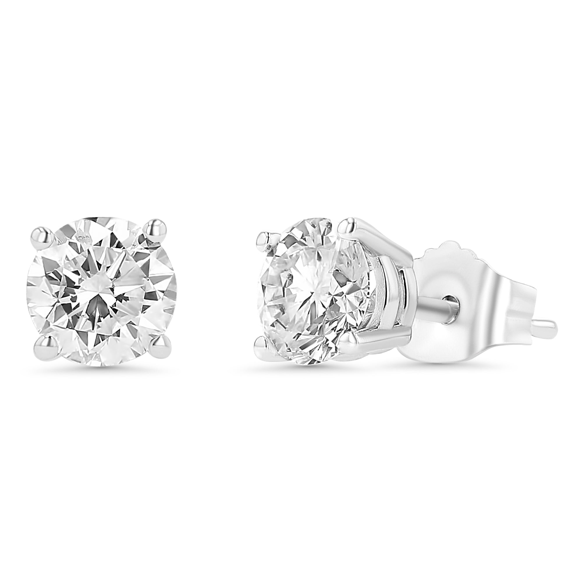 Round Stud Earrings 1.08 ctw