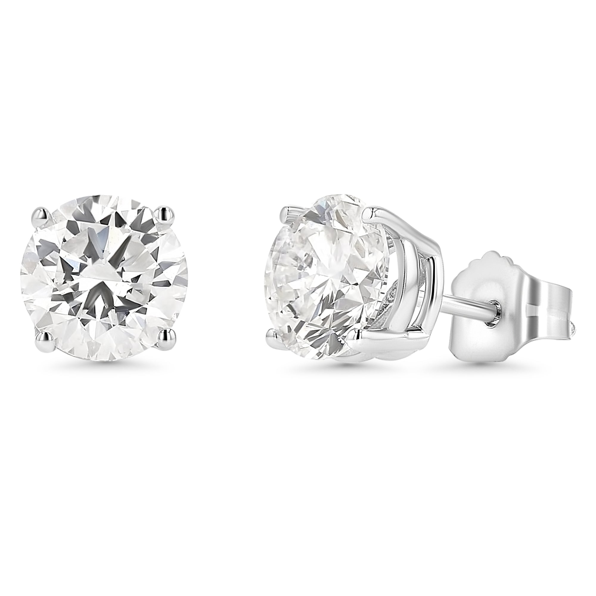 Round Stud Earrings 2.04 ctw