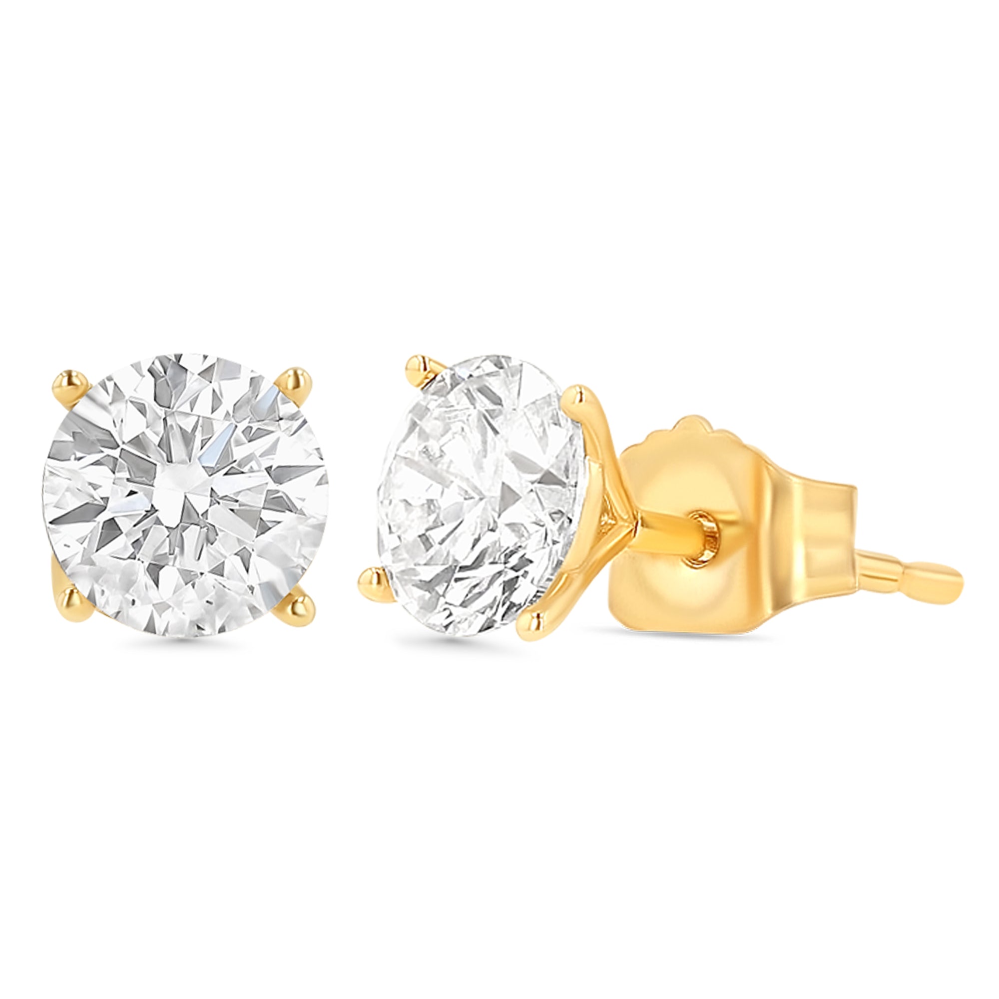 Round Stud Earrings 1.05 ctw