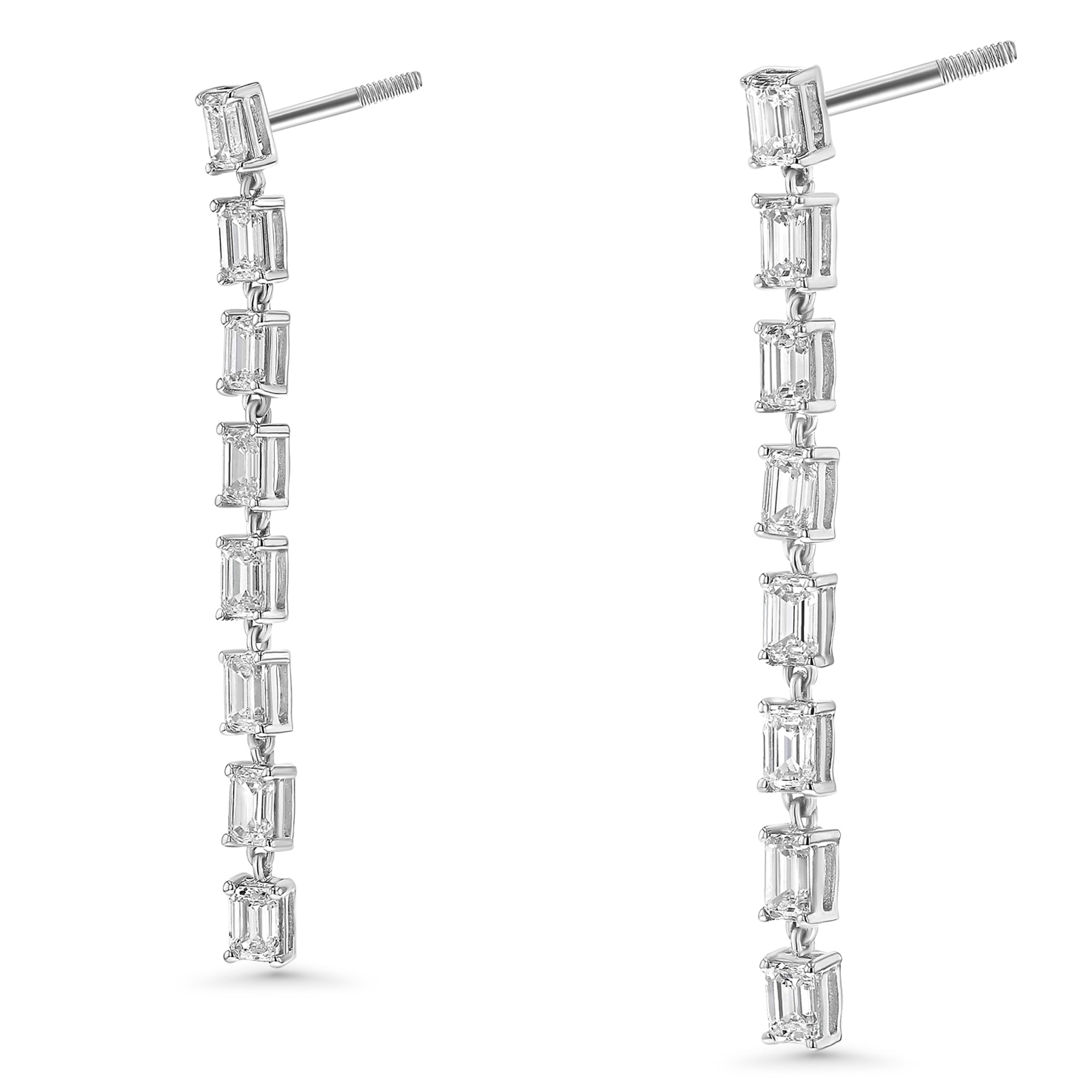 8 Emerald Drop Earrings 1.18Ct