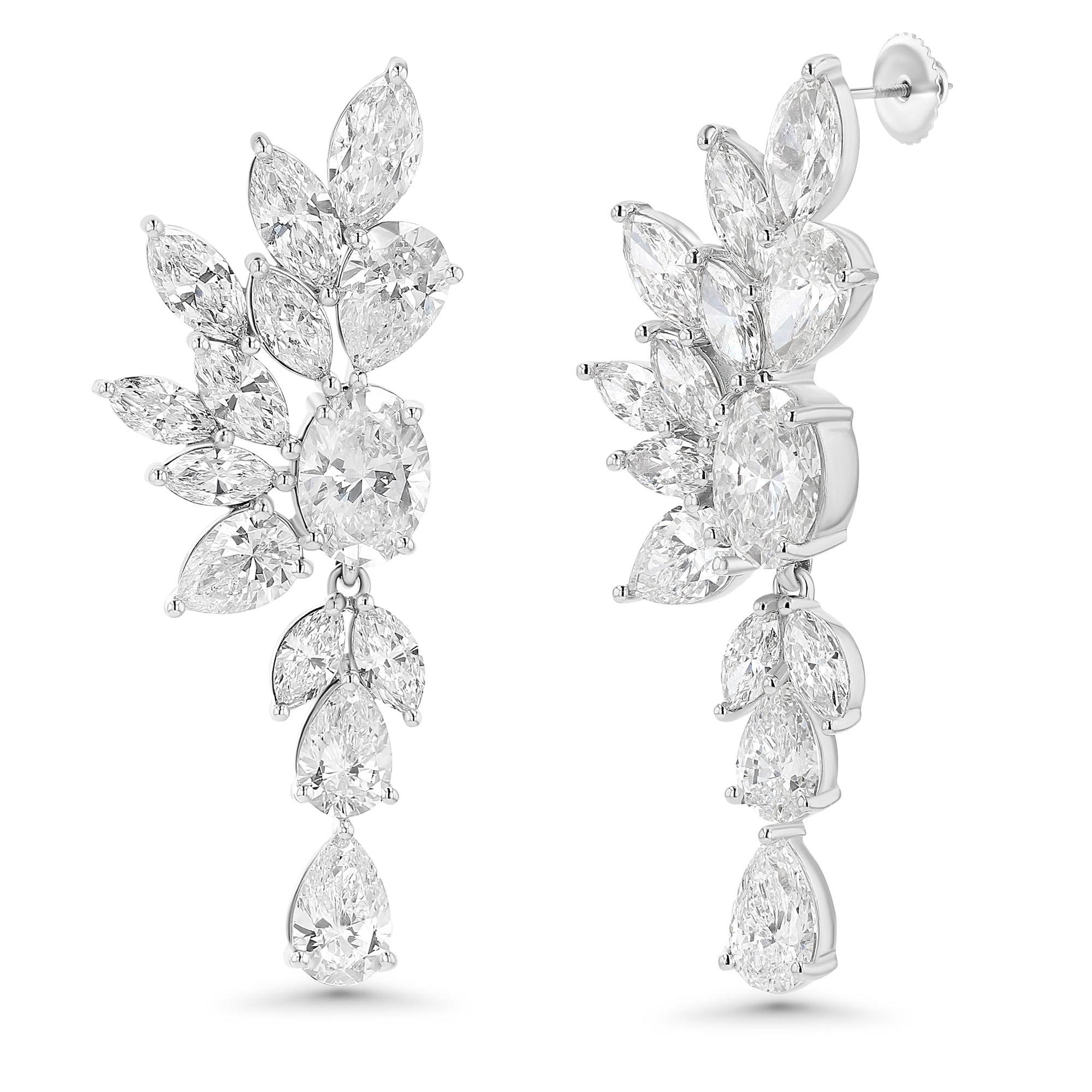 Fancy Design Cluster Dangle Earrings 10.22 ctw