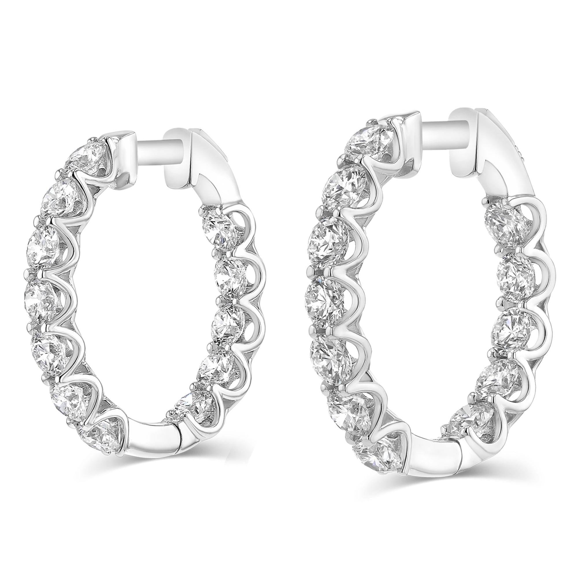 Round Inside Out Hoop Earrings 7.99Ct