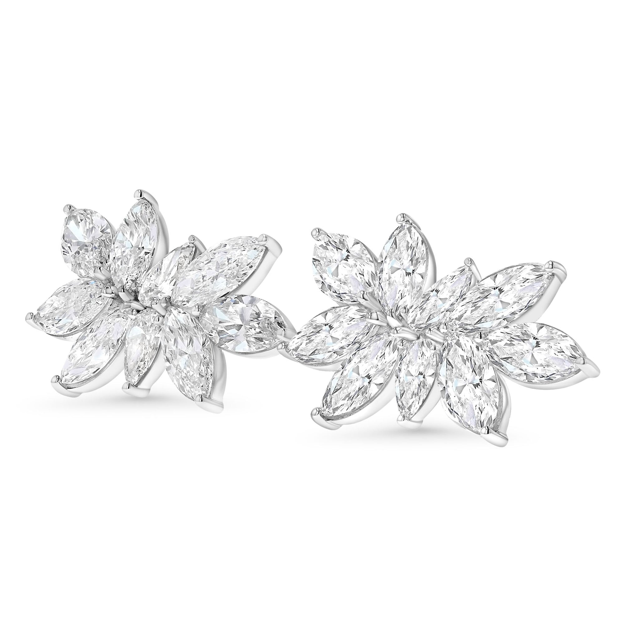 Marquise Pear Fancy Cluster Earrings18 8.51Ct