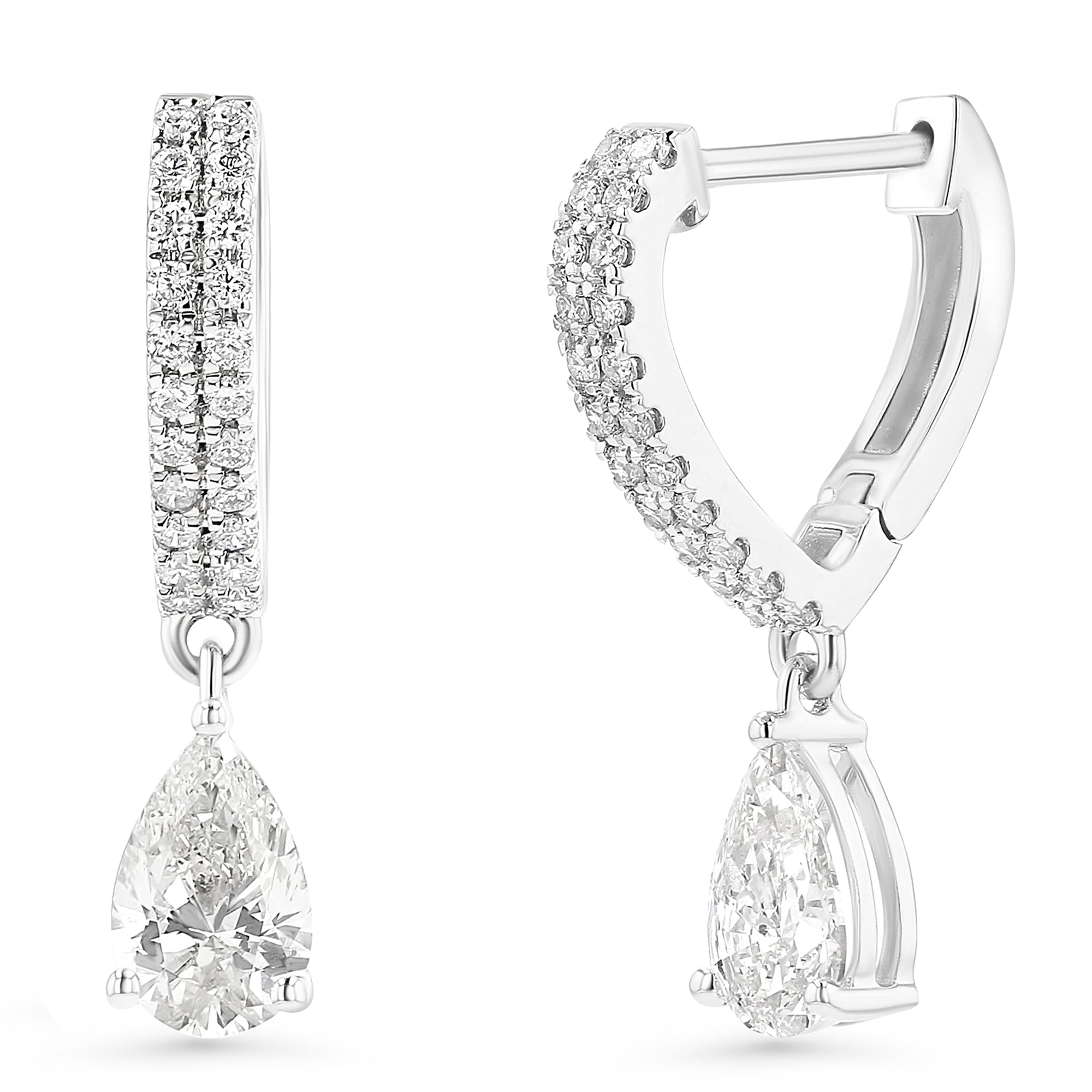 Pear Huggie Earrings 2 ctw