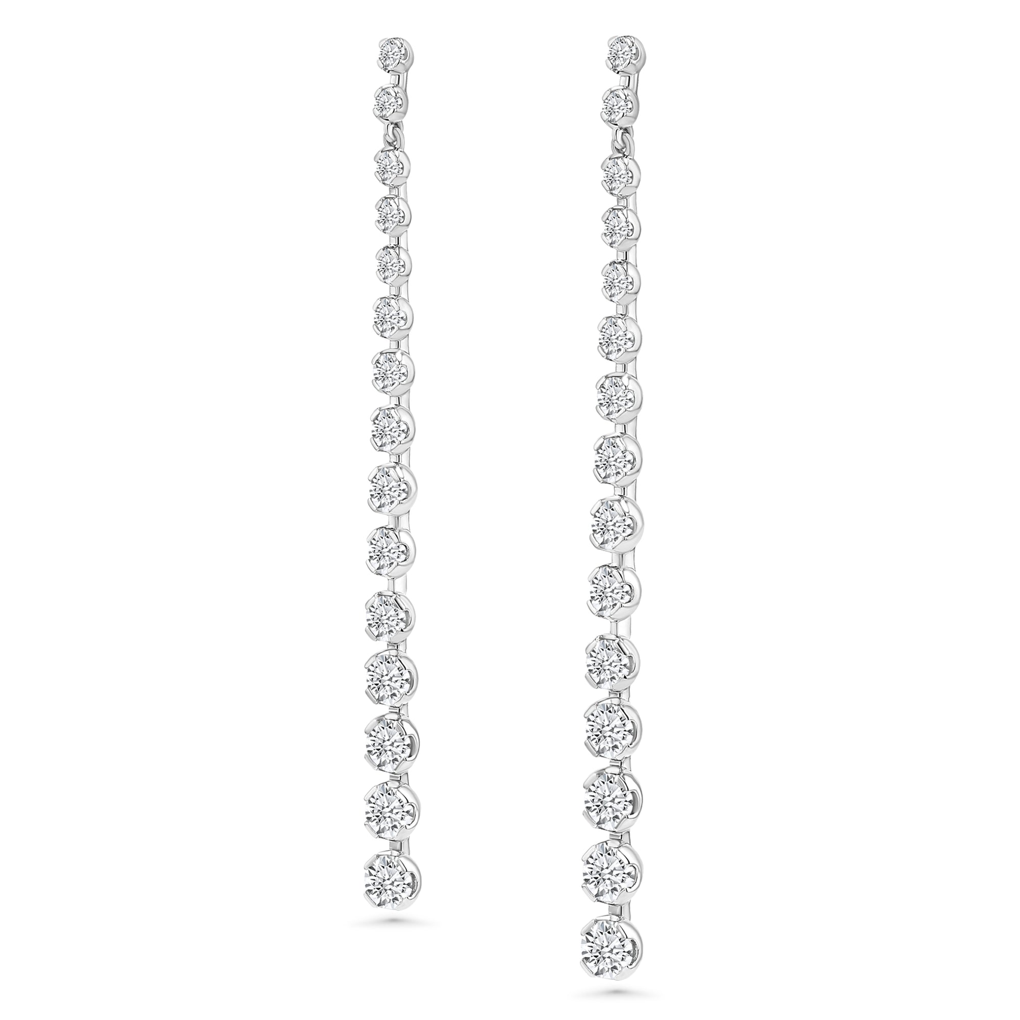 Round Graduated Dangle Earrings 5.35 ctw