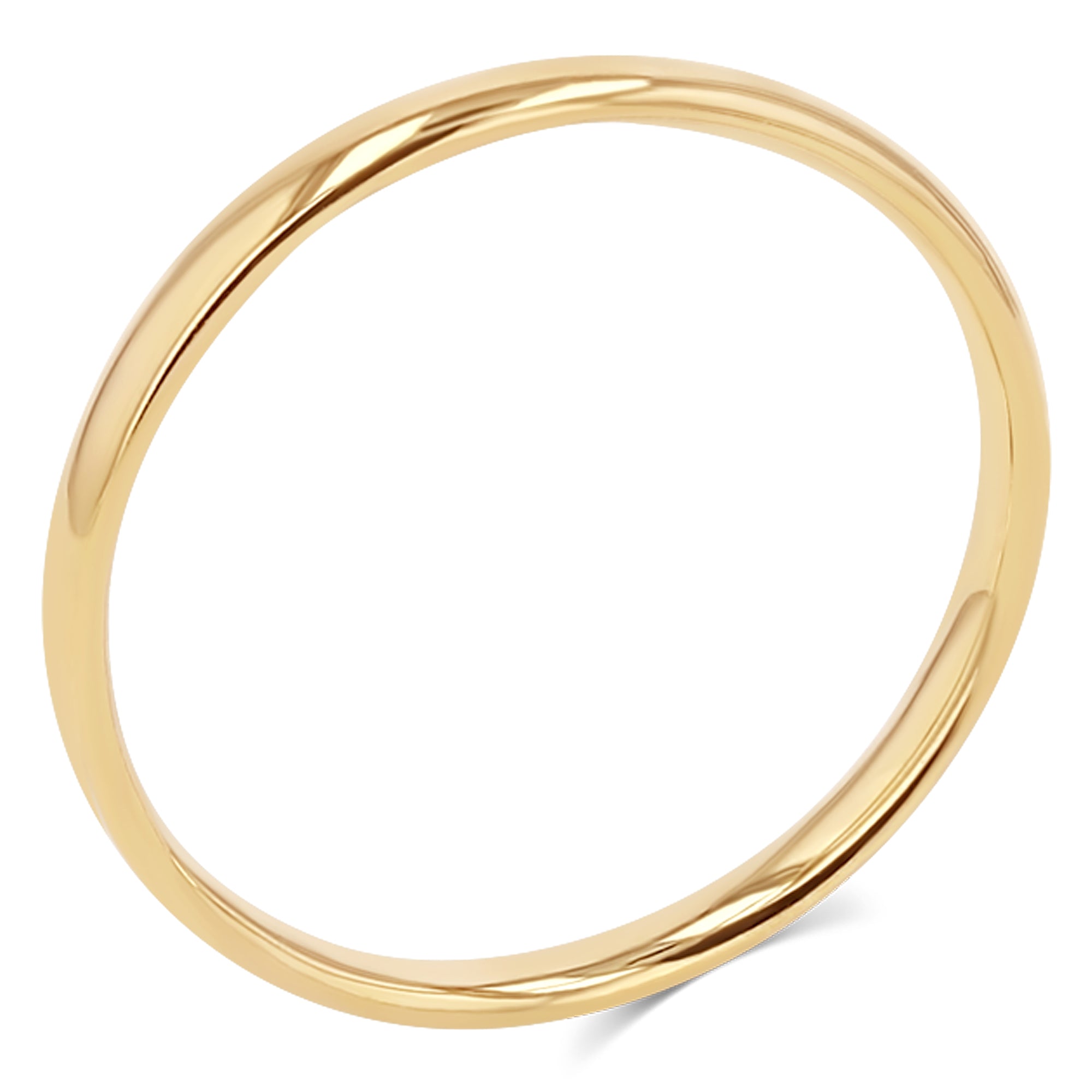 2mm Polished Gold Ring