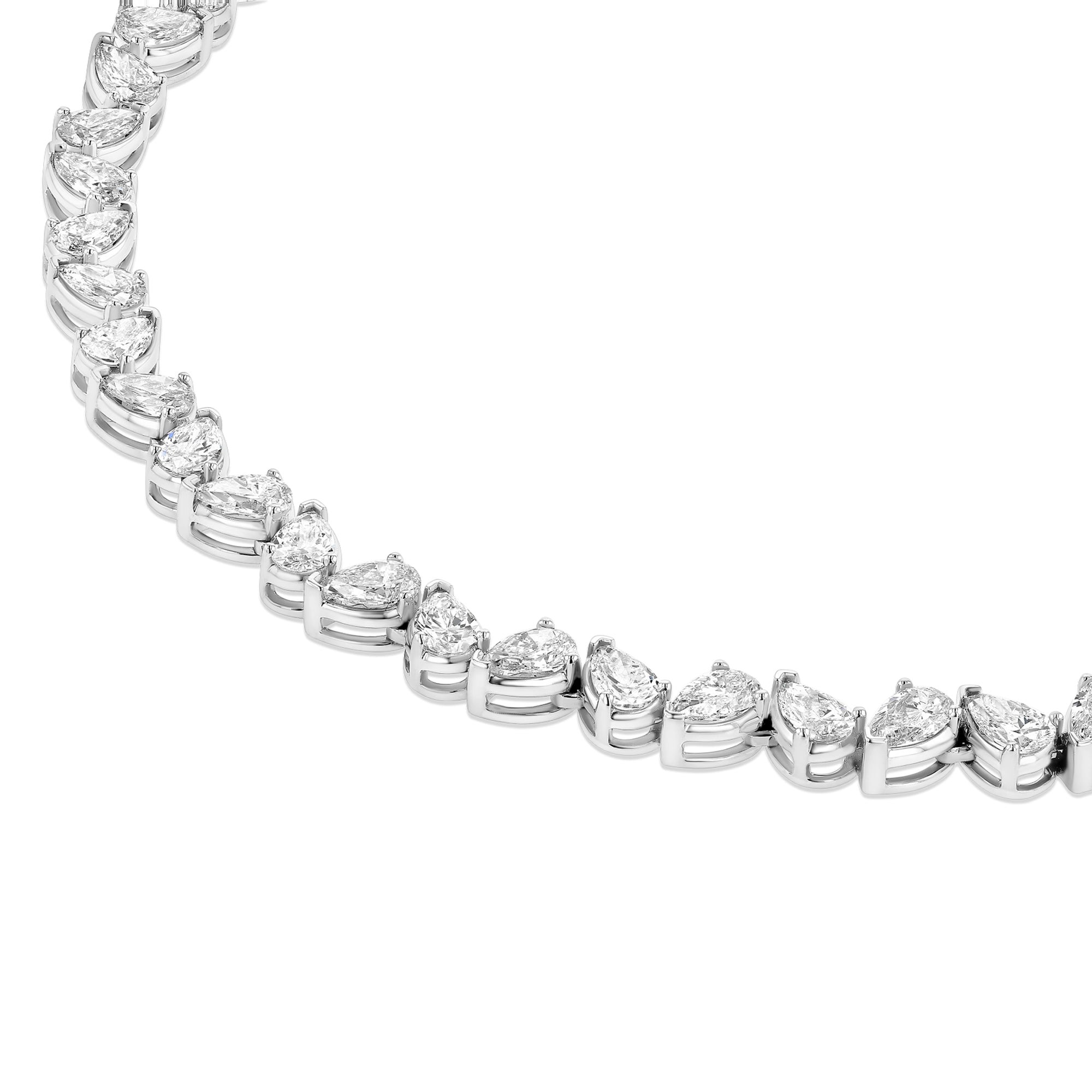 Alternating Pear Necklace 18.55Ct