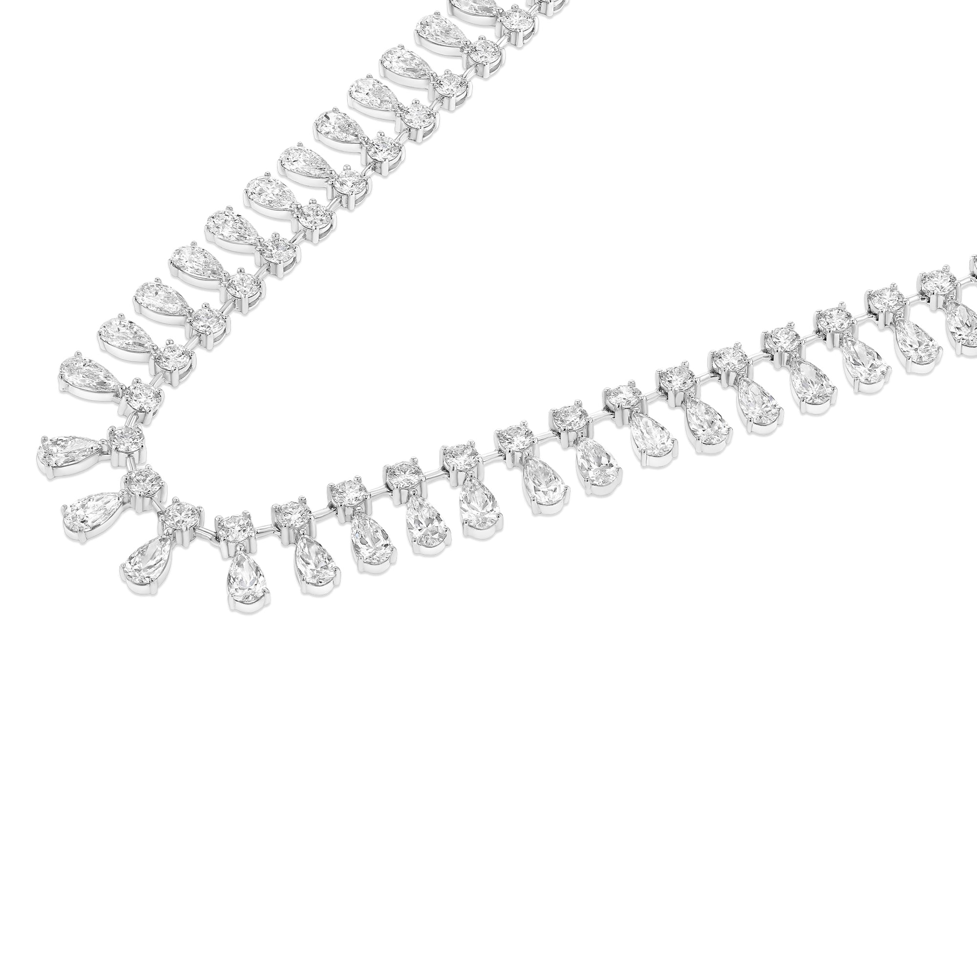 Round & Pear Dangle Necklace 17.66Ct