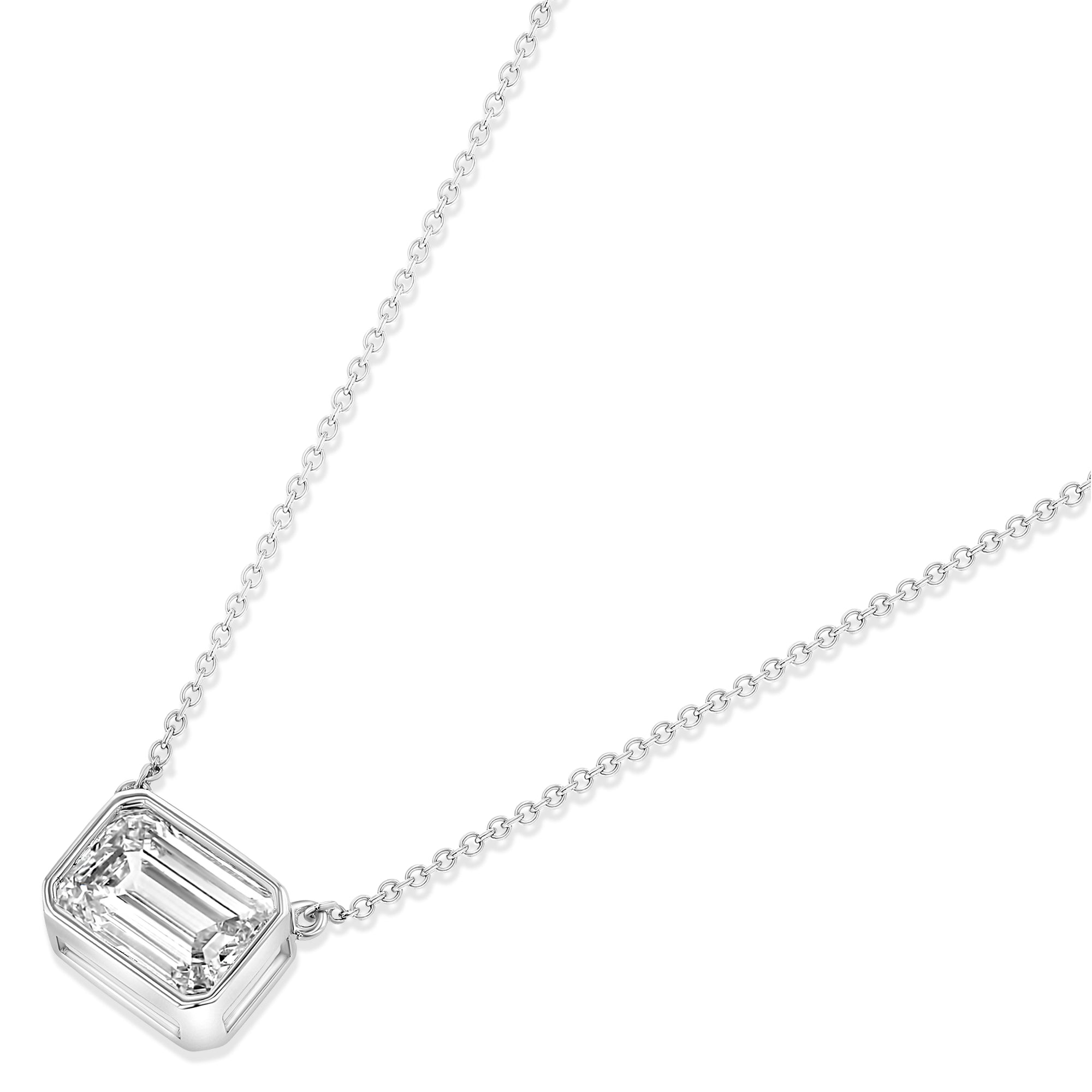 Emerald Center Stone Pendant Necklace 1.21Ct