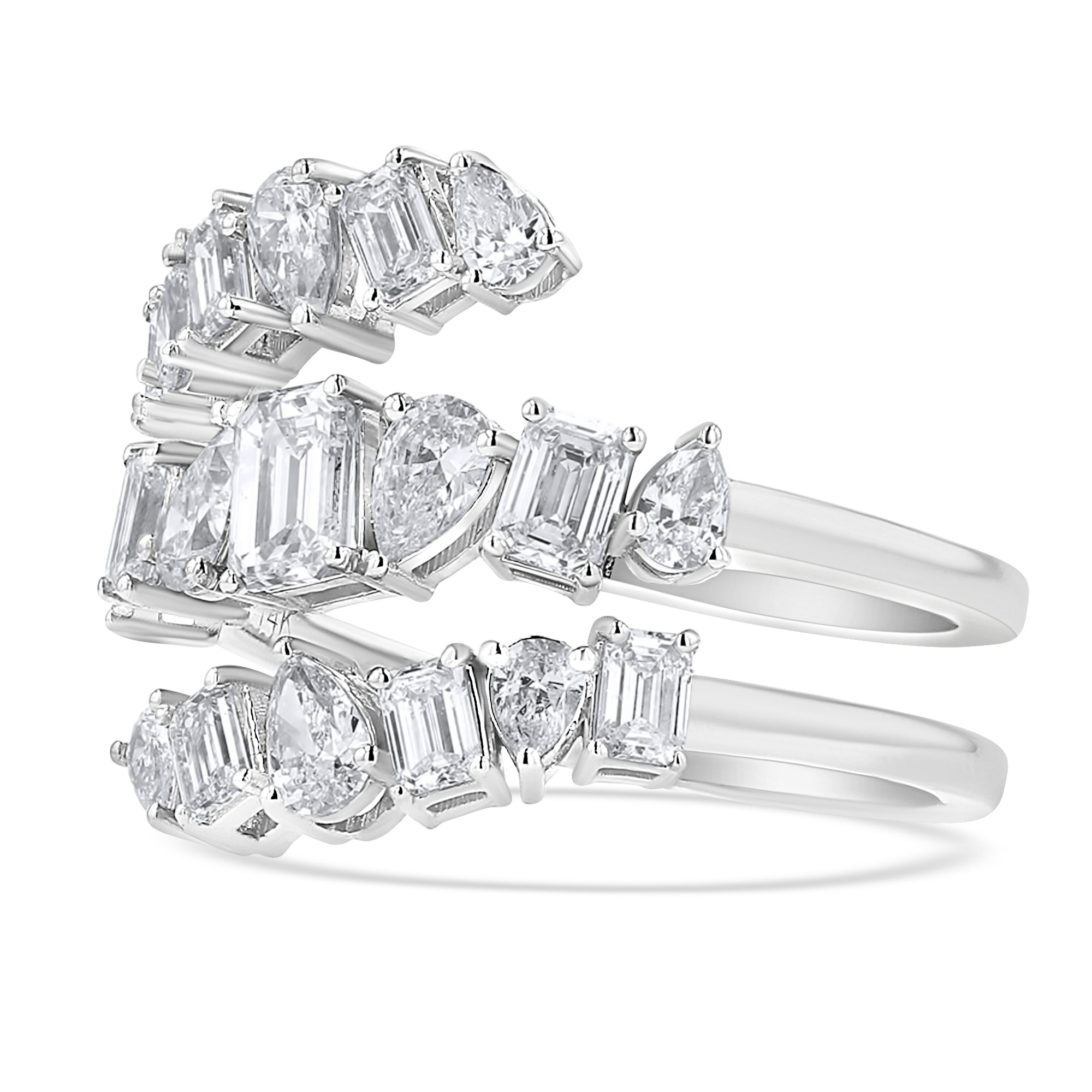 3 Row Multishape Ring 2.77 CTW