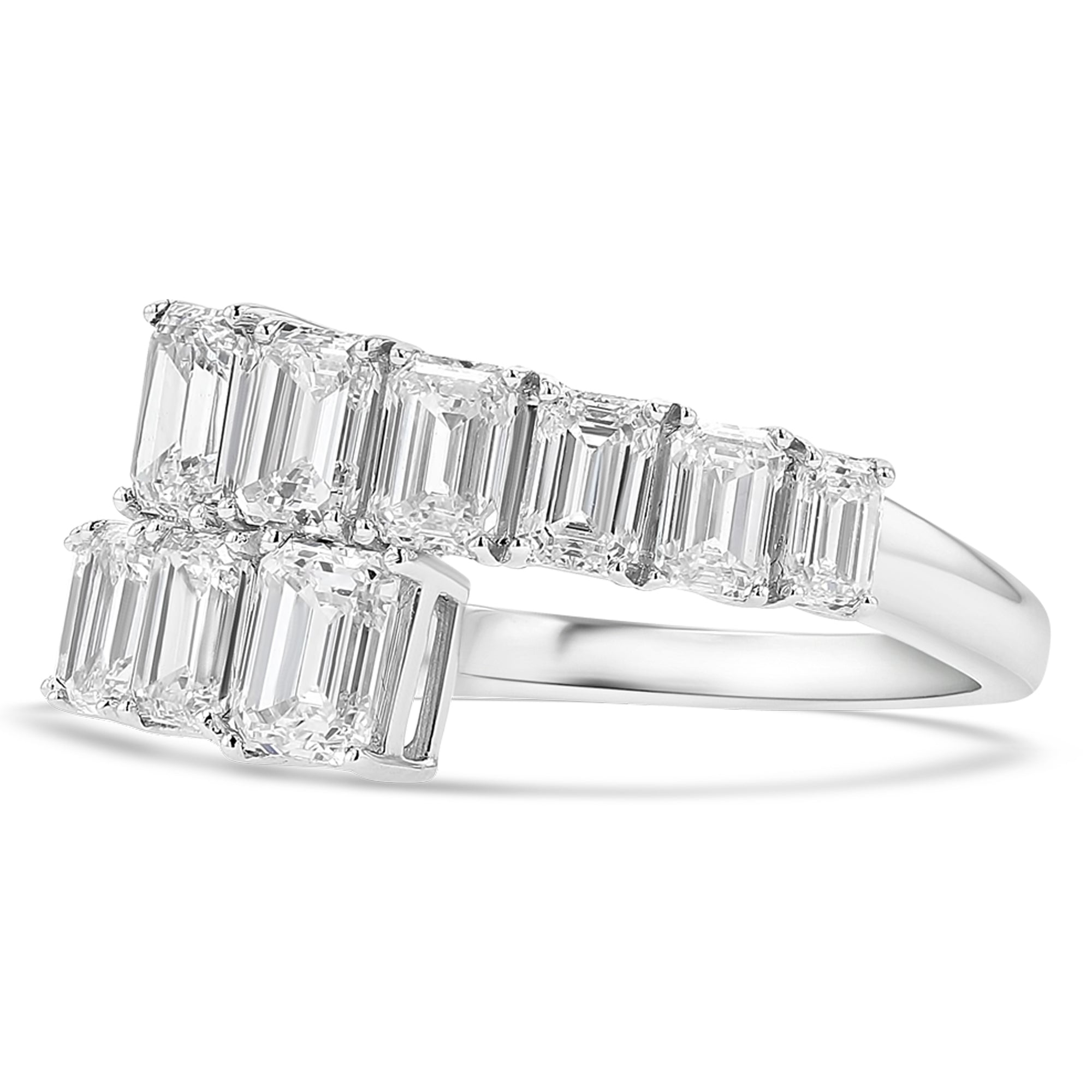 Emerald Graduated Fashion Band Ring 3.24Ct