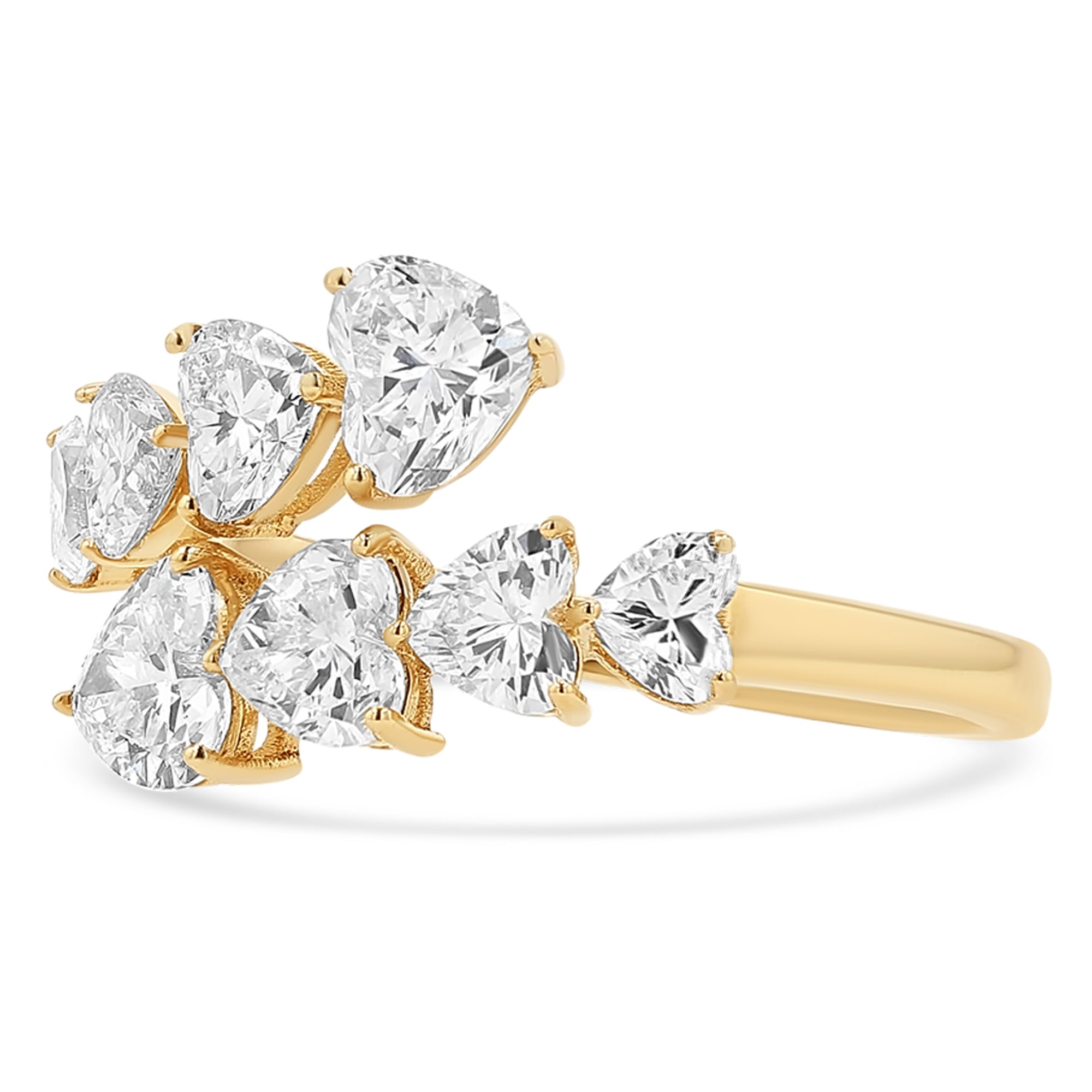 Heart Graduated Fashion Band Ring 2.52Ct
