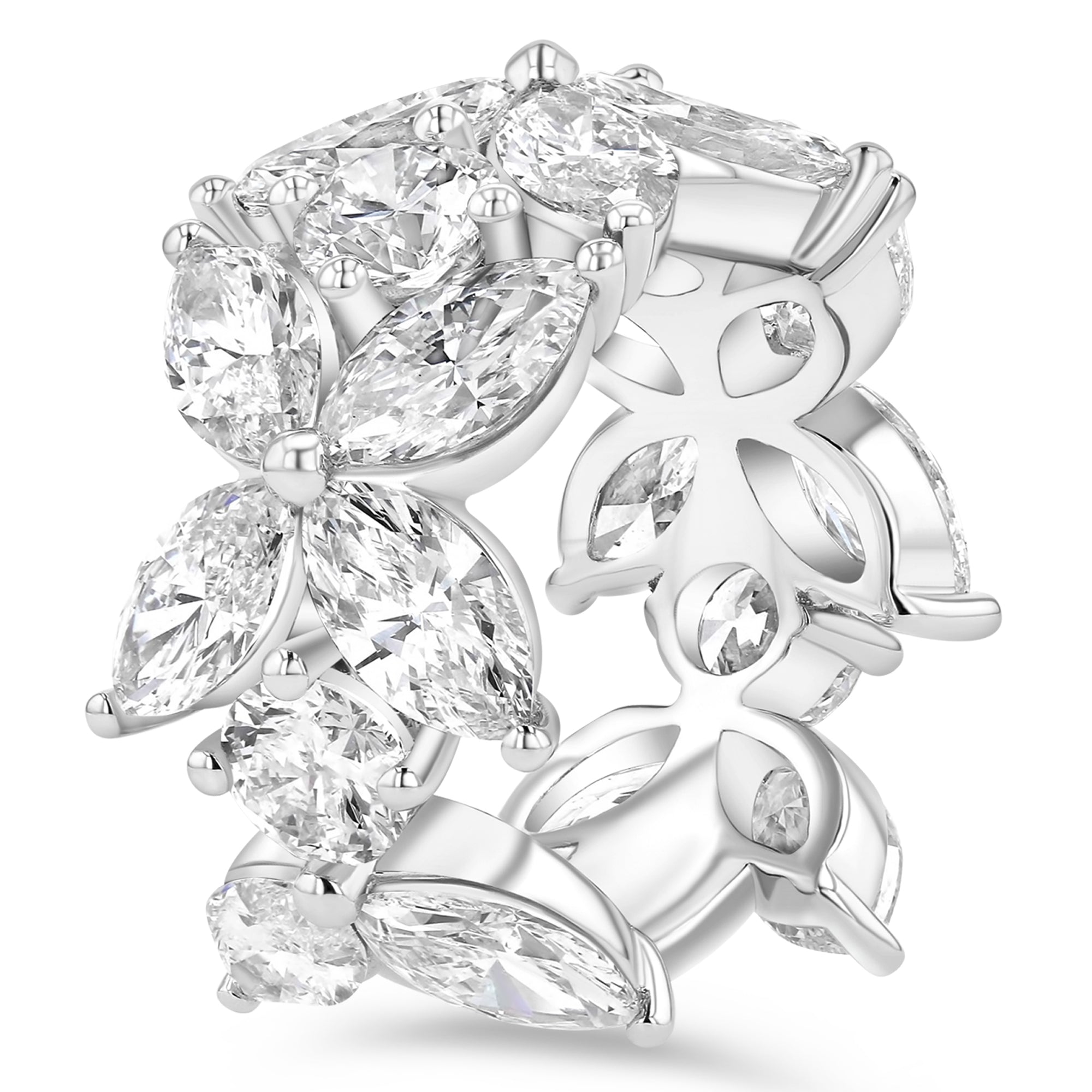Marquise and Round Flower Band 10.69 ctw