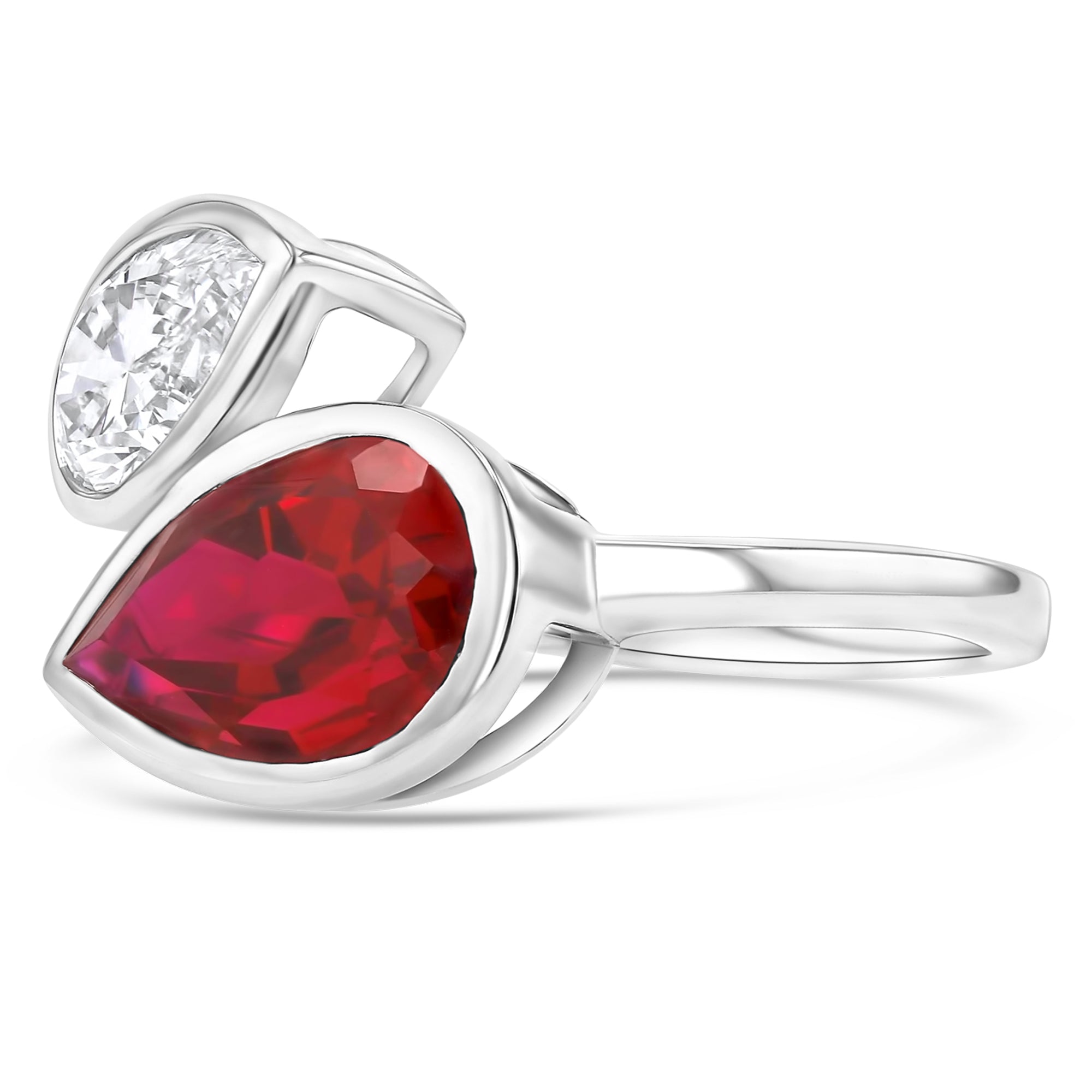 Double Pear Red Ring