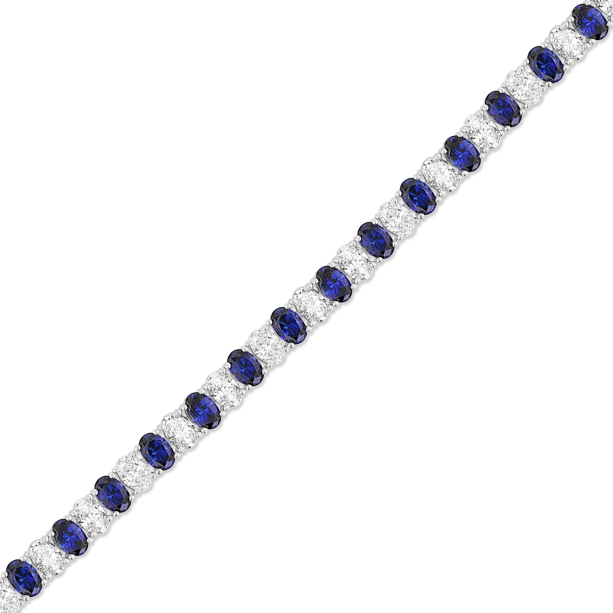 Oval Diamonds & Sapphires Alternating Bracelet