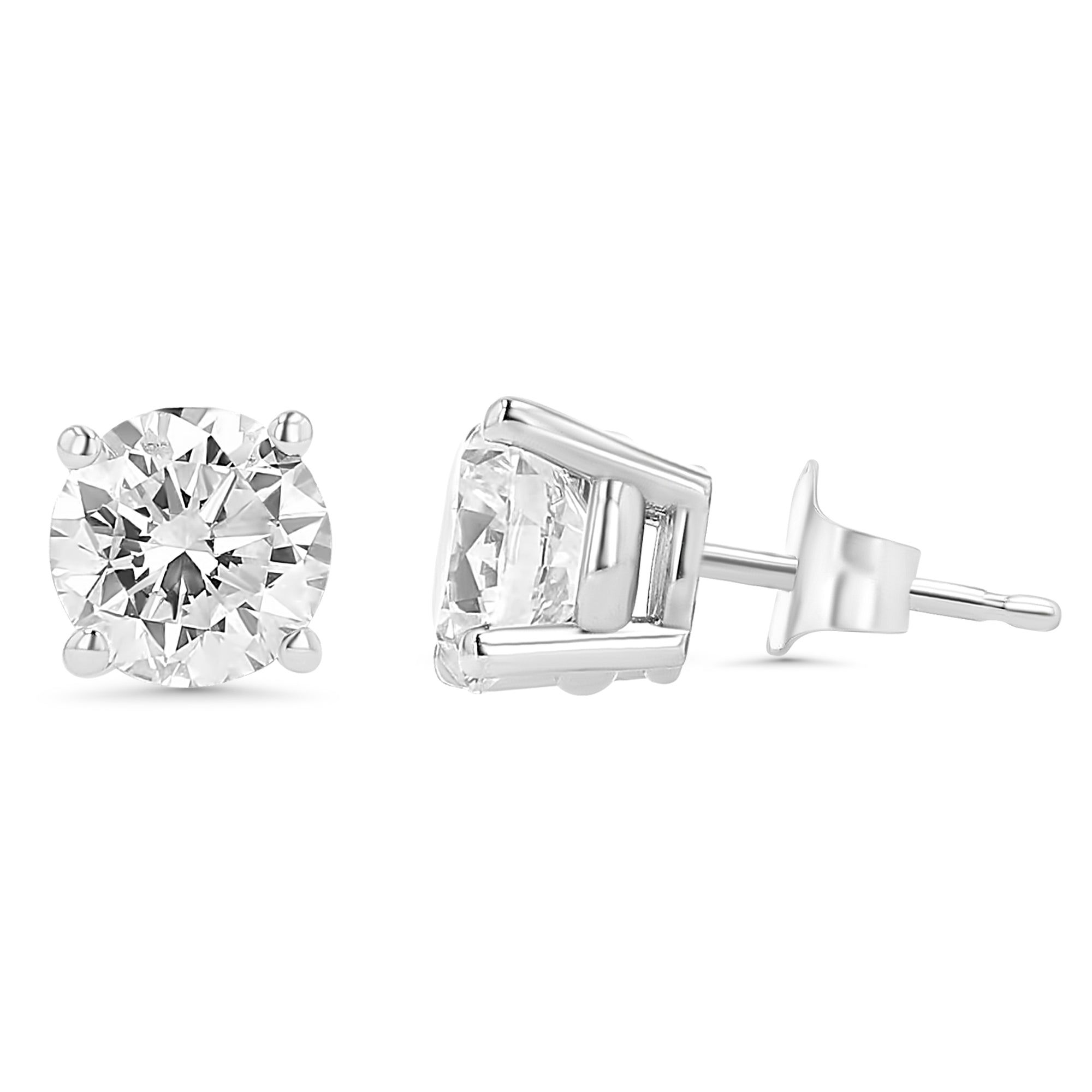 Round Stud Earrings 1.08 ctw