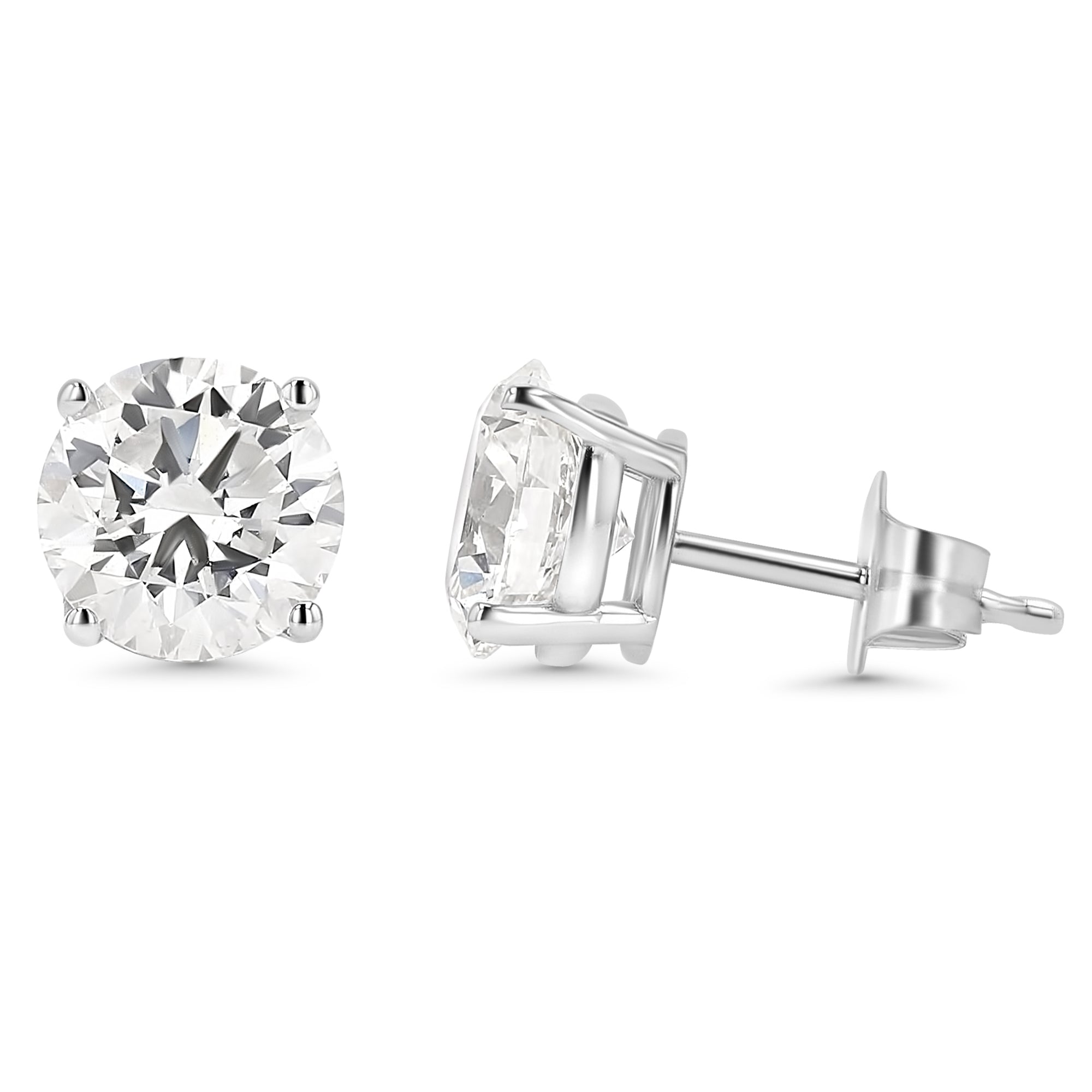 Round Stud Earrings 2.04 ctw