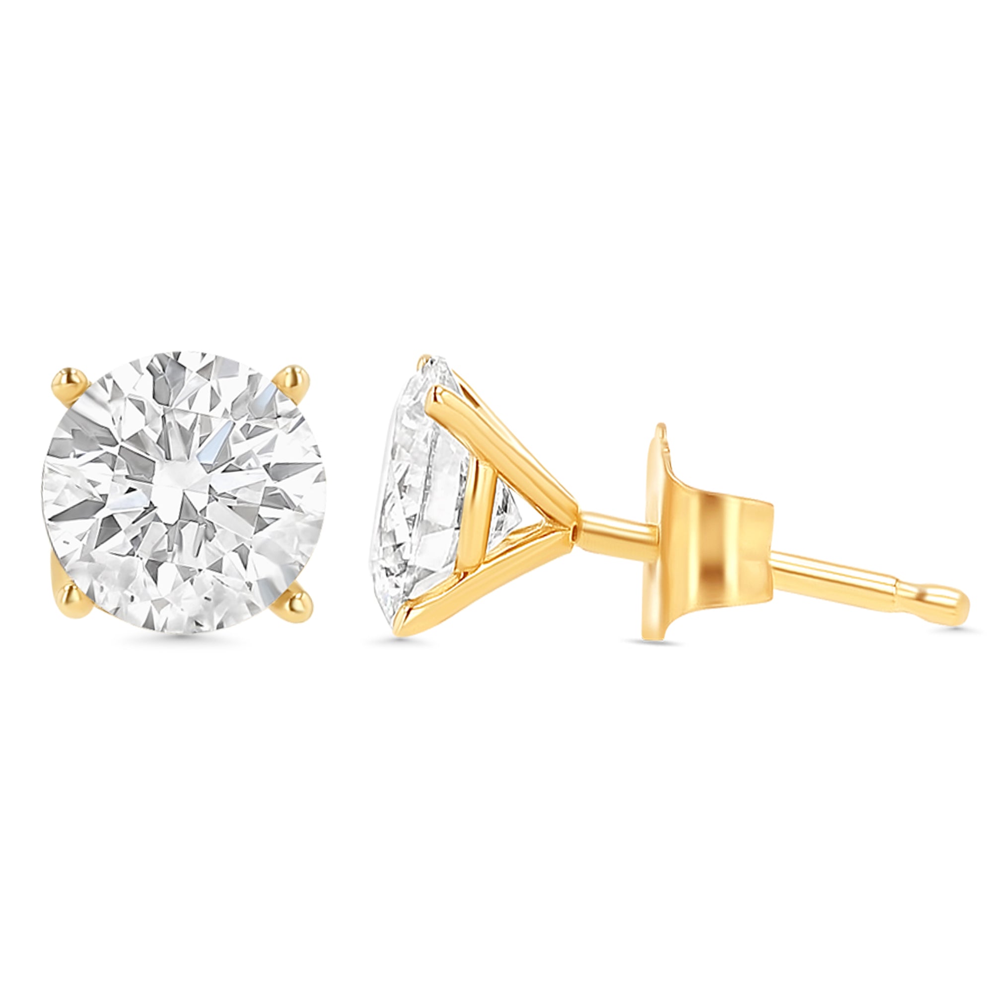 Round Stud Earrings 1.05 ctw